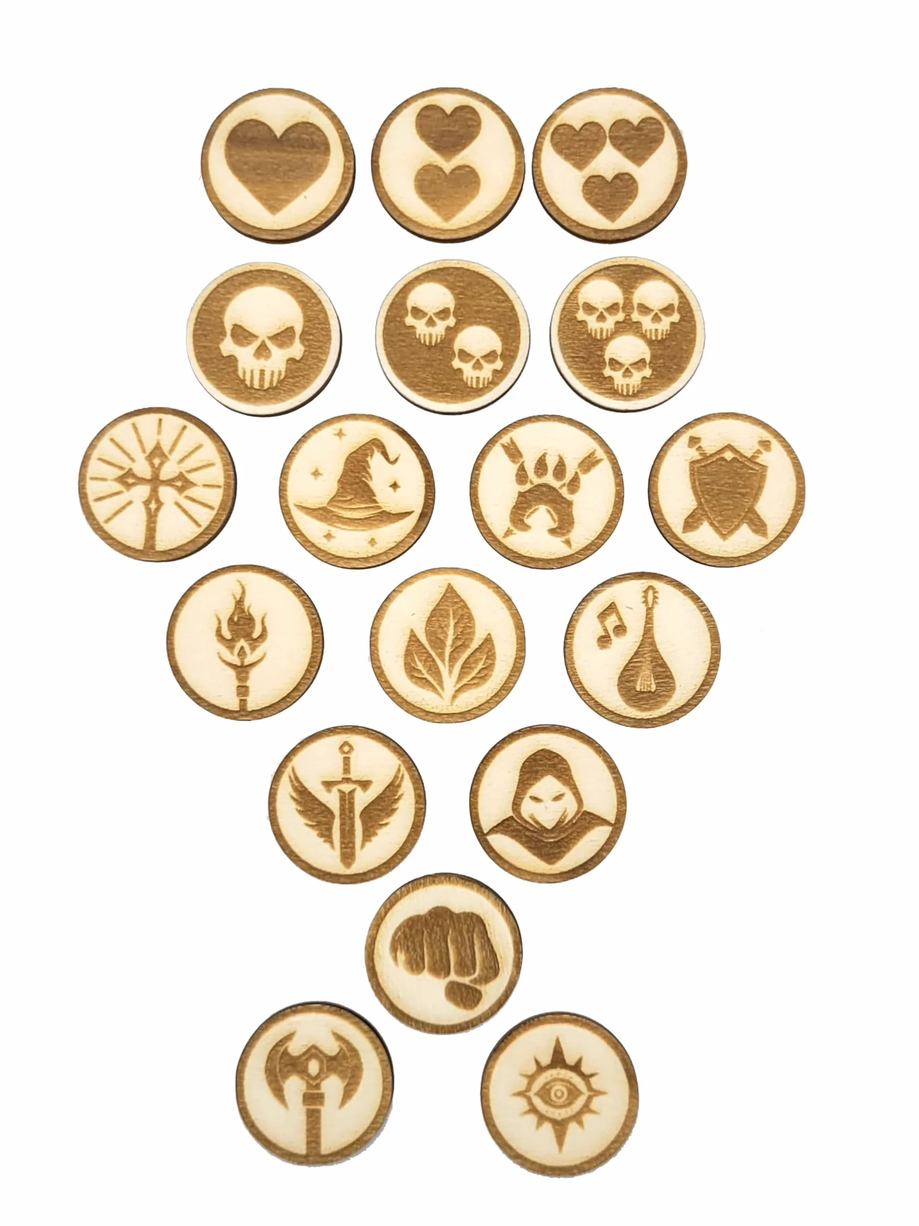 Token DND per Eroi in Legno incisi al Laser – 18 pennarelli Battlemap per Tutte Le Classi & Death Saves – Dungeons And Dragons Tablet op Accessori