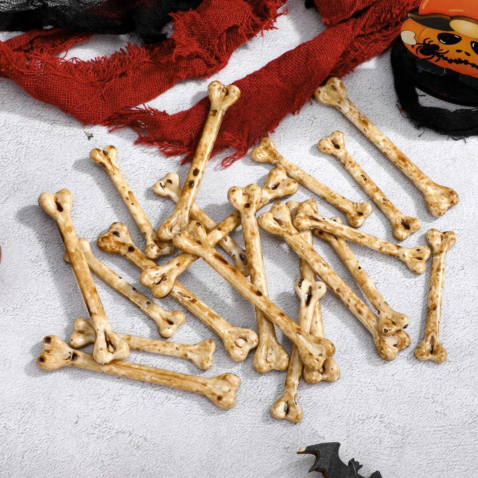 Set di 20 Ossa Finte Halloween in Plastica Aspetto Realistico per Decorazioni per Feste di Halloween e Scenari di Scherzi Divertenti