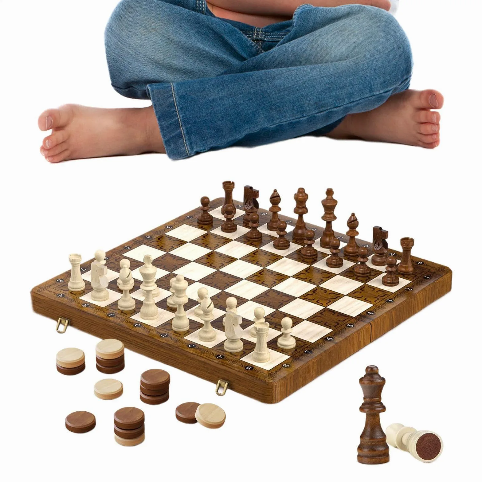 Scacchi Pieghevole Tipo Set Scacchi Magnetico In Legno | Giocattoli Interattivi Attività Da Viaggio Per Tavolino Aula Viaggio In Auto Sala D Attesa Serata In Famiglia