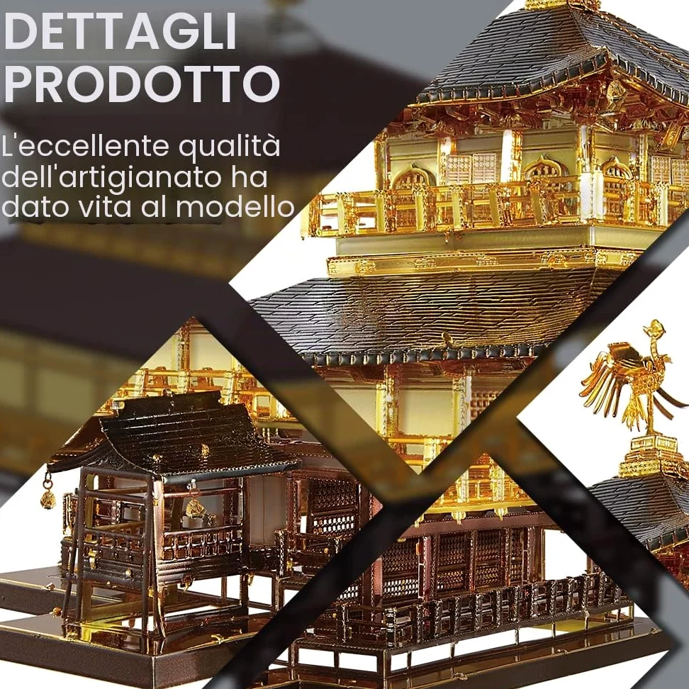 Piececool Puzzle 3D Metallo, Kinkaku-ji Modellismo Luoghi di Architettura Classica, 3D Puzzle de Paris Modellino Giocattoli per Adulti e Adolescenti,Regalo per Uomini e Donne