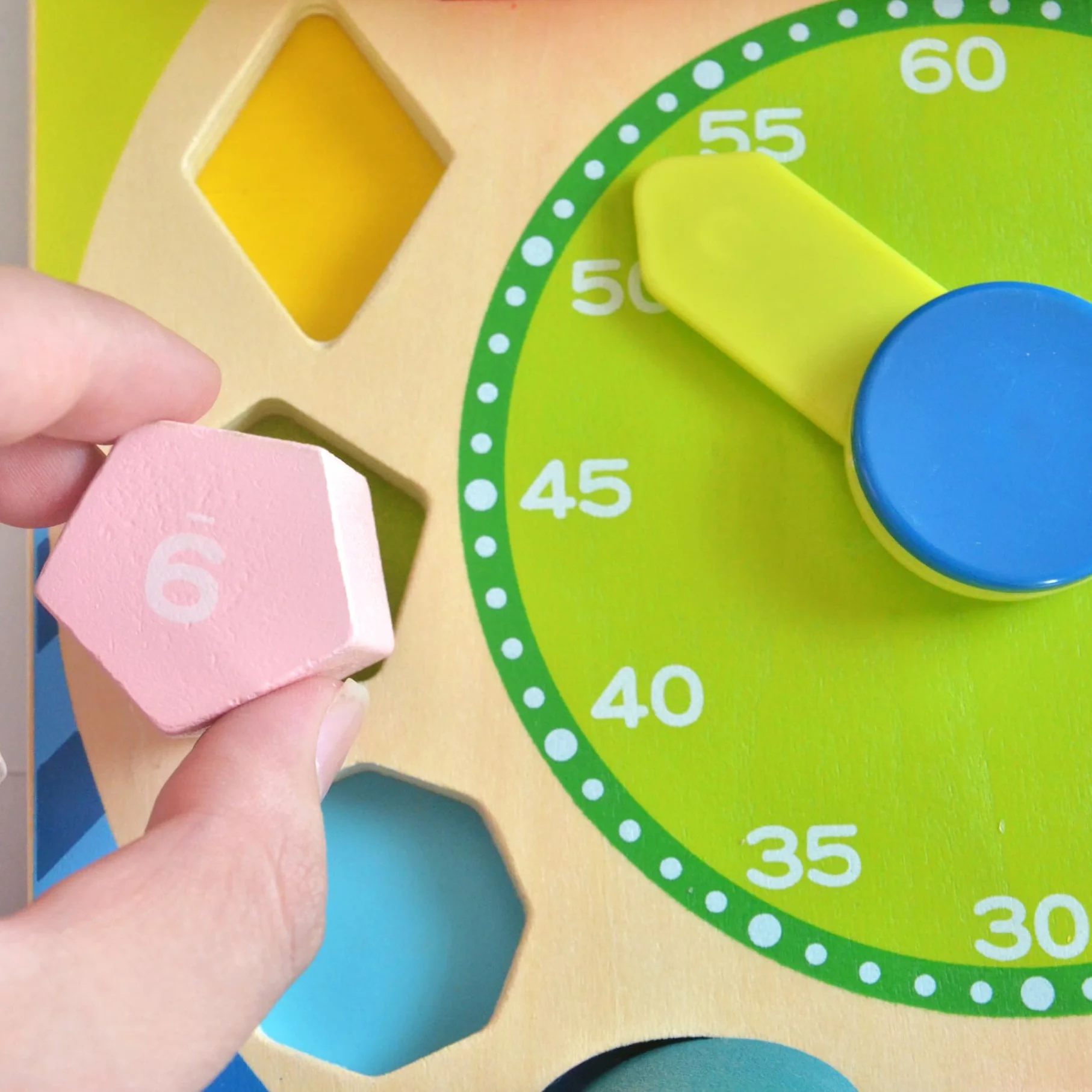 Orologio di Legno forma Smistatore di forme Puzzle giocattolo che insegna il tempo, il numero e le forme - Regali di Compleanno Educativi Montessori 18M+per Bambini