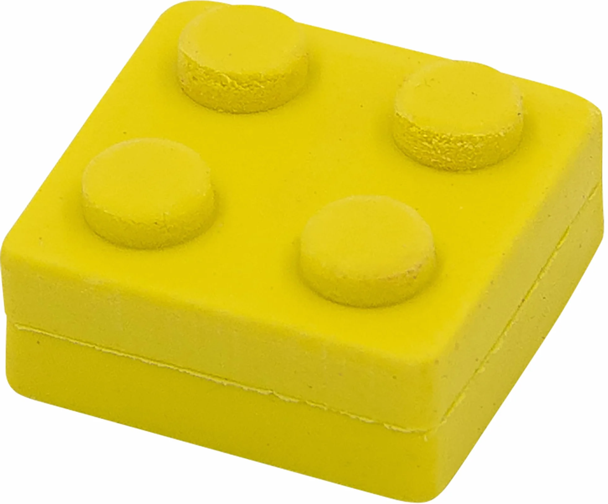 WEDO Bricky - Set di 4 gomme da cancellare a forma di mattoncini (rosso, blu, giallo, verde), plastica, senza PVC, ftalati e lattice, circa 2,5 x 2,5 x 1,3 cm