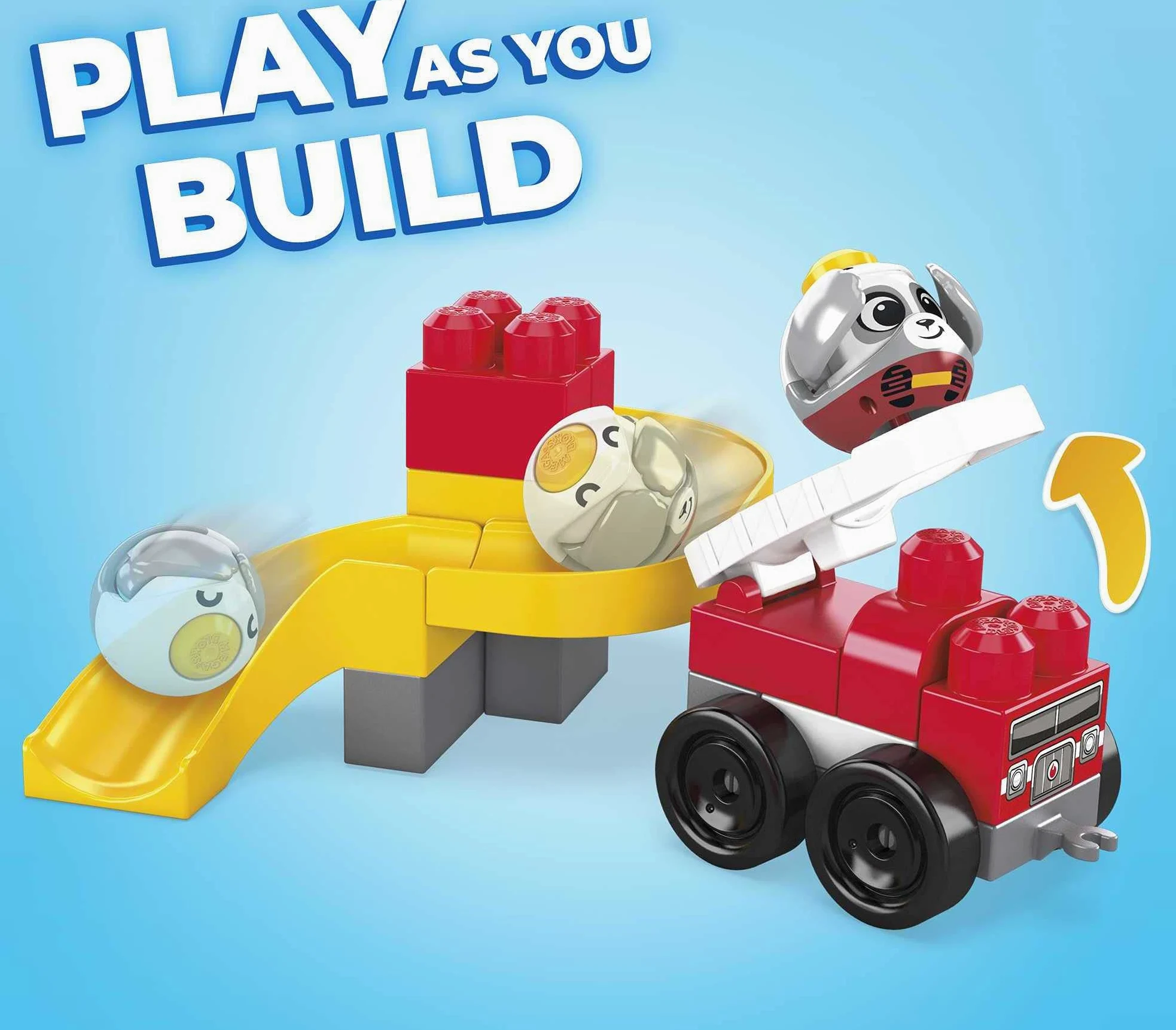 Mega Bloks- Bubù Cuccioli e la Stazione dei Pompieri, con 50 Blocchi da Costruzione, Giocattolo per Bambini 1+ Anni, GYH11