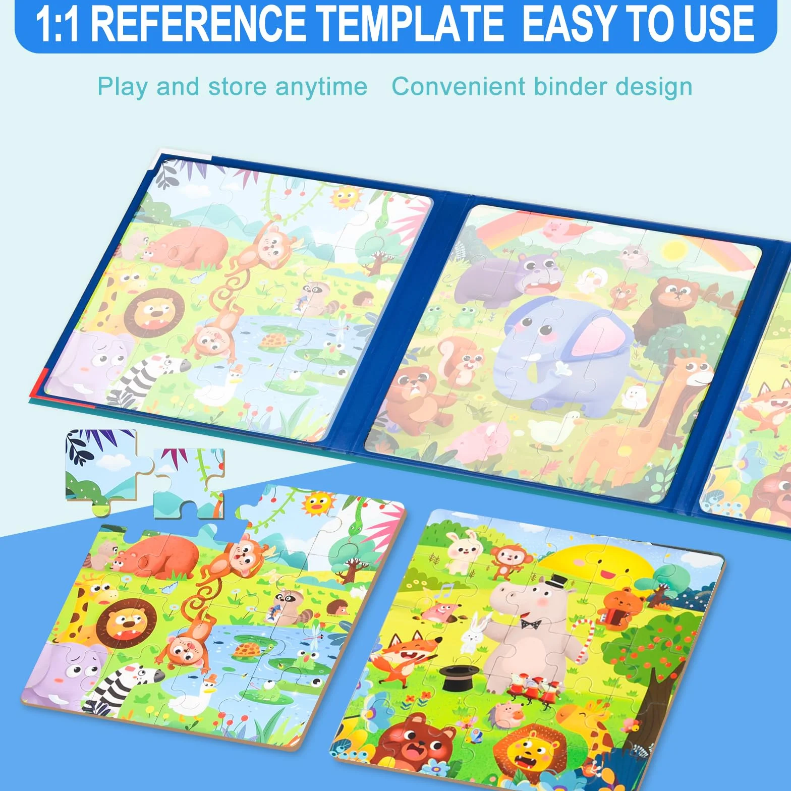 ASTARON Puzzle magnetici per bambini 3-5 anni Giocattolo fattoria auto animali magnete didattico regalo viaggio