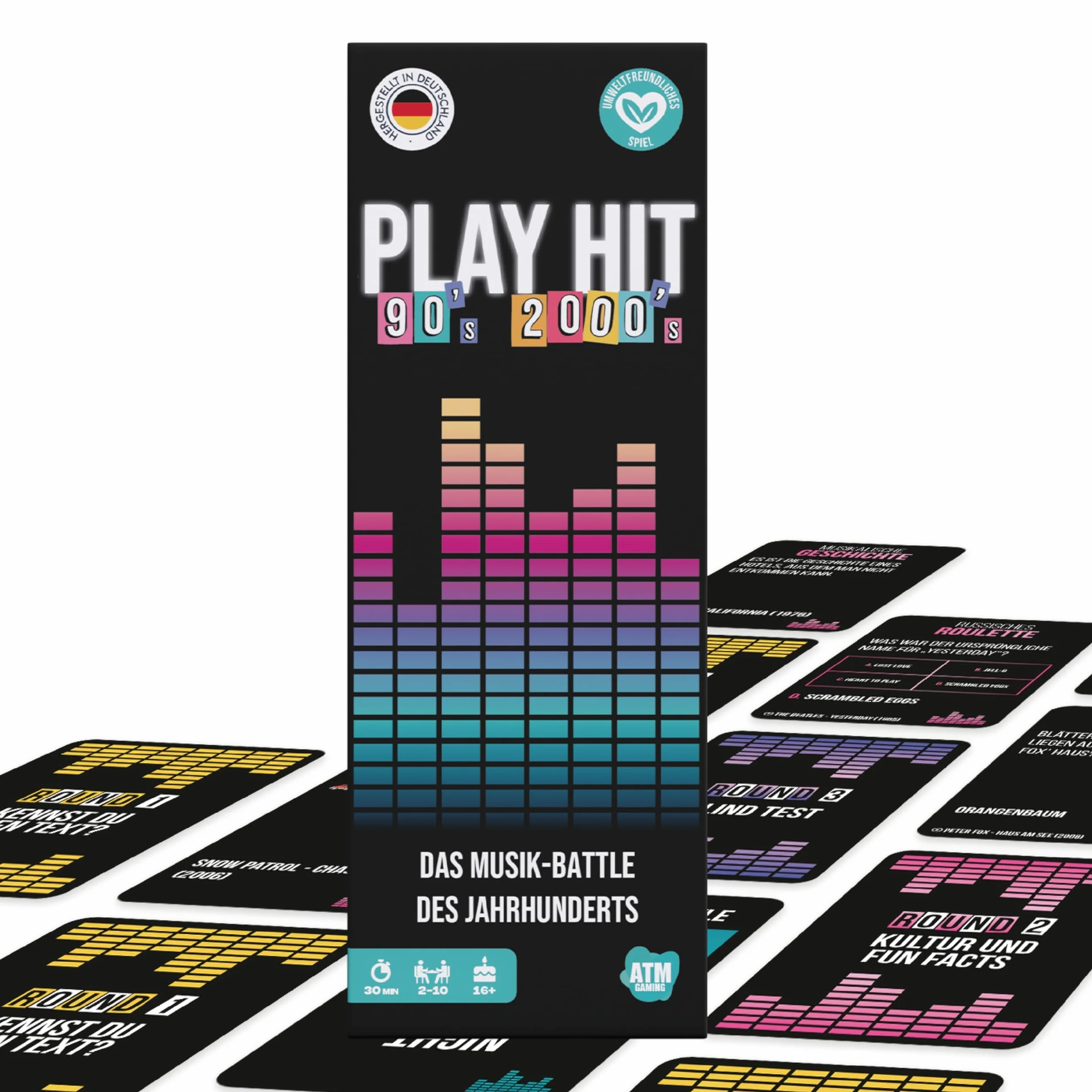 ATM Gaming - Gioco da Tavolo PlayHit – Il Quiz Musicale degli Anni '90 e 2000 – Gioco di Carte per Adulti e Famiglie – da 2 a 10 Giocatori dai 16 Anni in su - Giochi di Viaggio