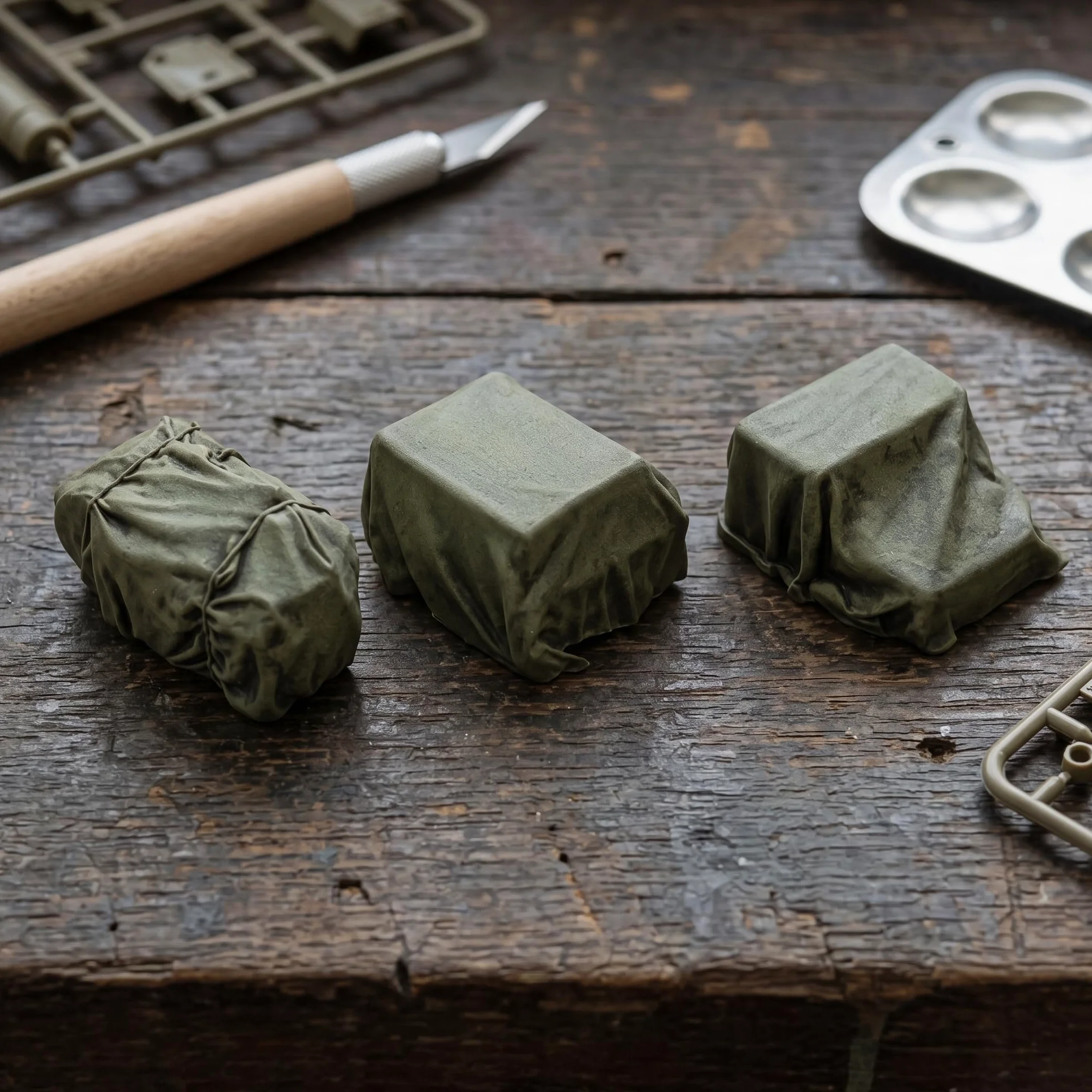 Accessori diorama 1:72 per modellismo militare, modelli statici pre-dipinti, Pacchetto di 16 pezzi, smontati, levigati e pre-colorati