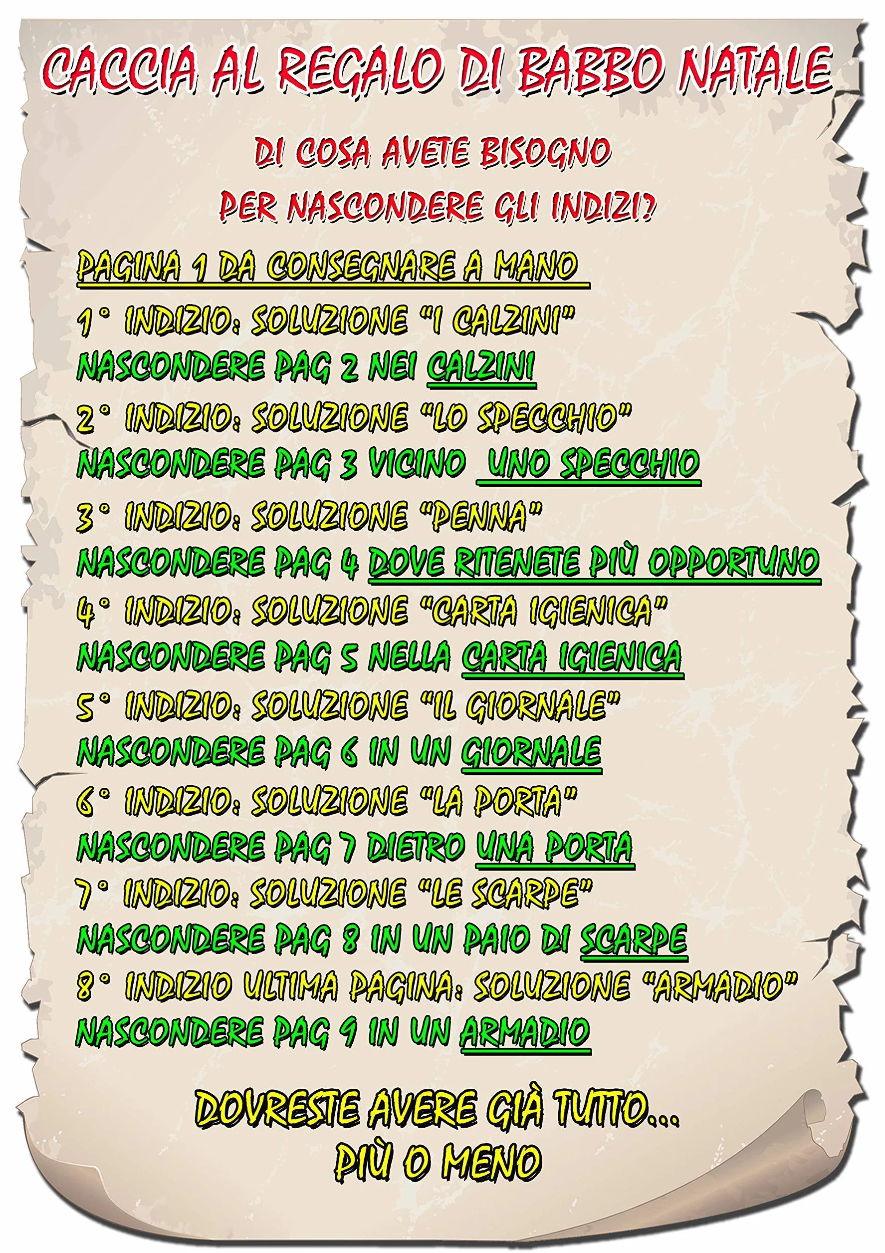 Caccia al tesoro natalizia in scatola per casa 8-12 anni - Giochi natalizi per bambini - Caccia al regalo di Babbo Natale - Caccia al tuo regalo di Natale - Giochi di natale per bambini