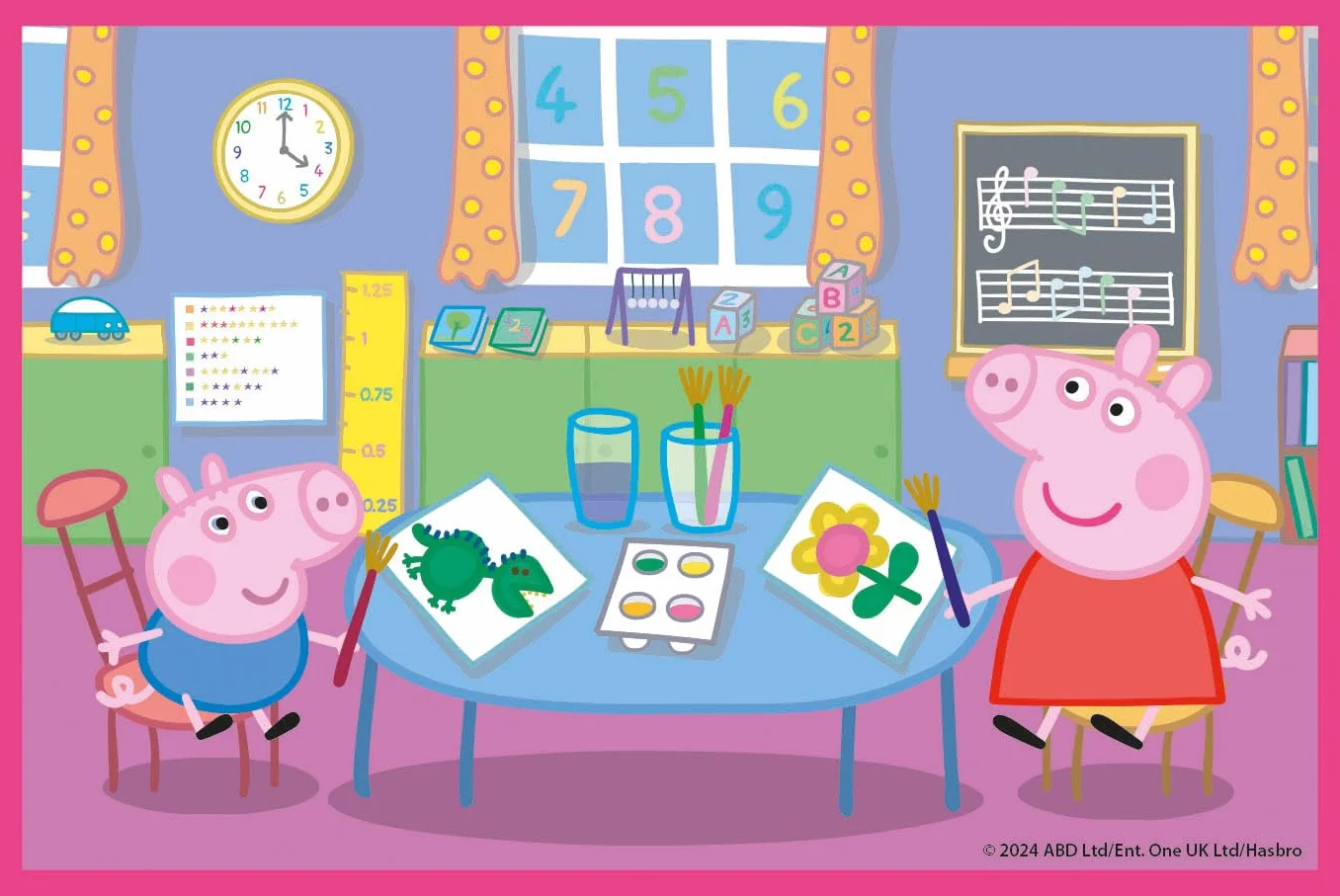 Clementoni Peppa Pig-6 Pezzi Bambini 2 Anni, Cartoni Animati, Puzzle Cubi, Made In Italy, Multicolore, 40659
