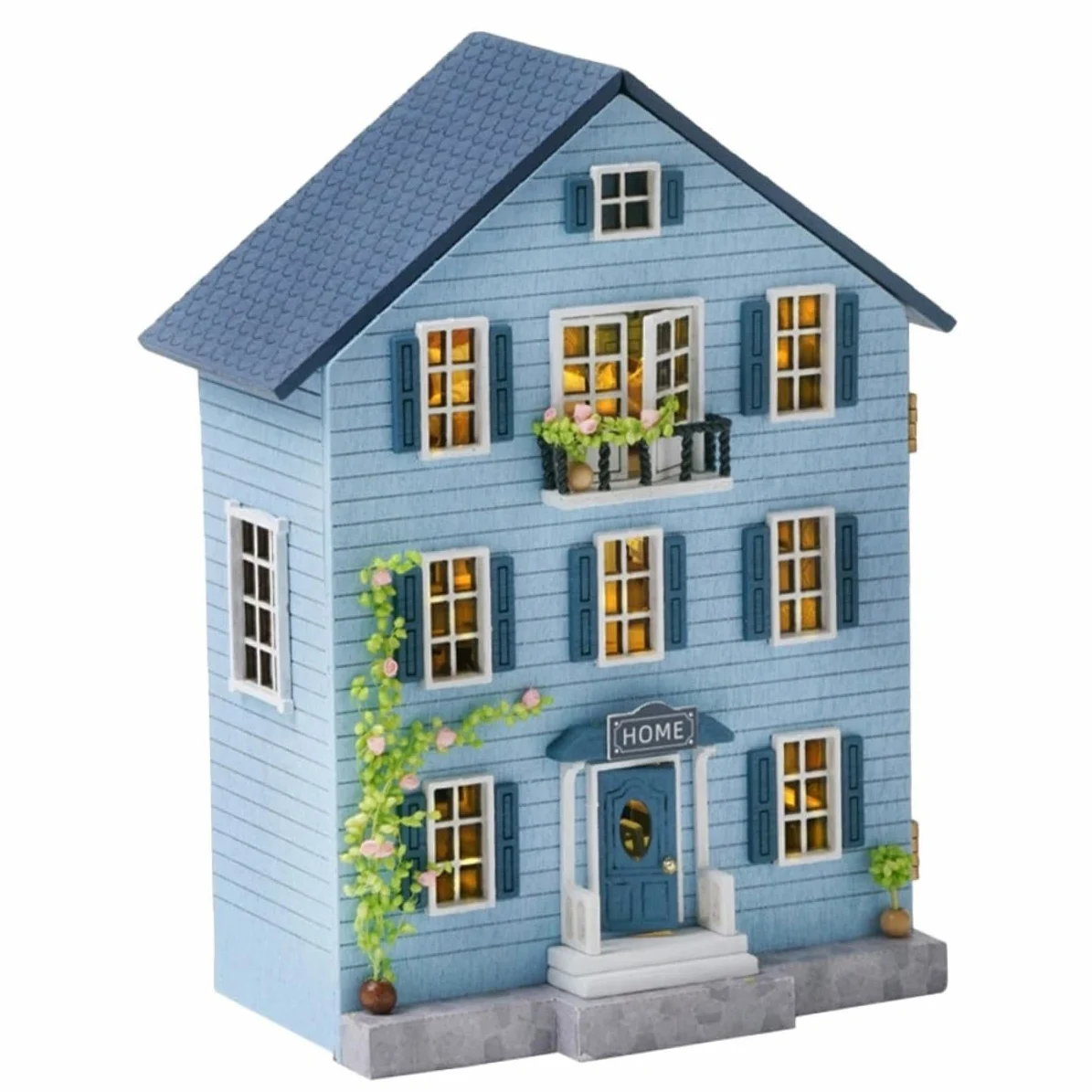 Abaodam Kit Mini Casa delle Bambole in Legno con Mobili Costruzione Artigianale Portatile per Adulti e Ragazzi Decorazione Natalizia Creativa e Collezionabile