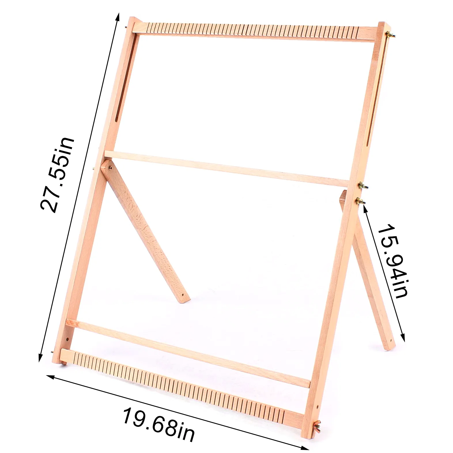 Kit per tessitura in legno, telaio per tessitura multi-mestiere in legno, regolabile a mano, telaio per arazzo con pettine e bobina per principianti e bambini (70 x 50 cm)