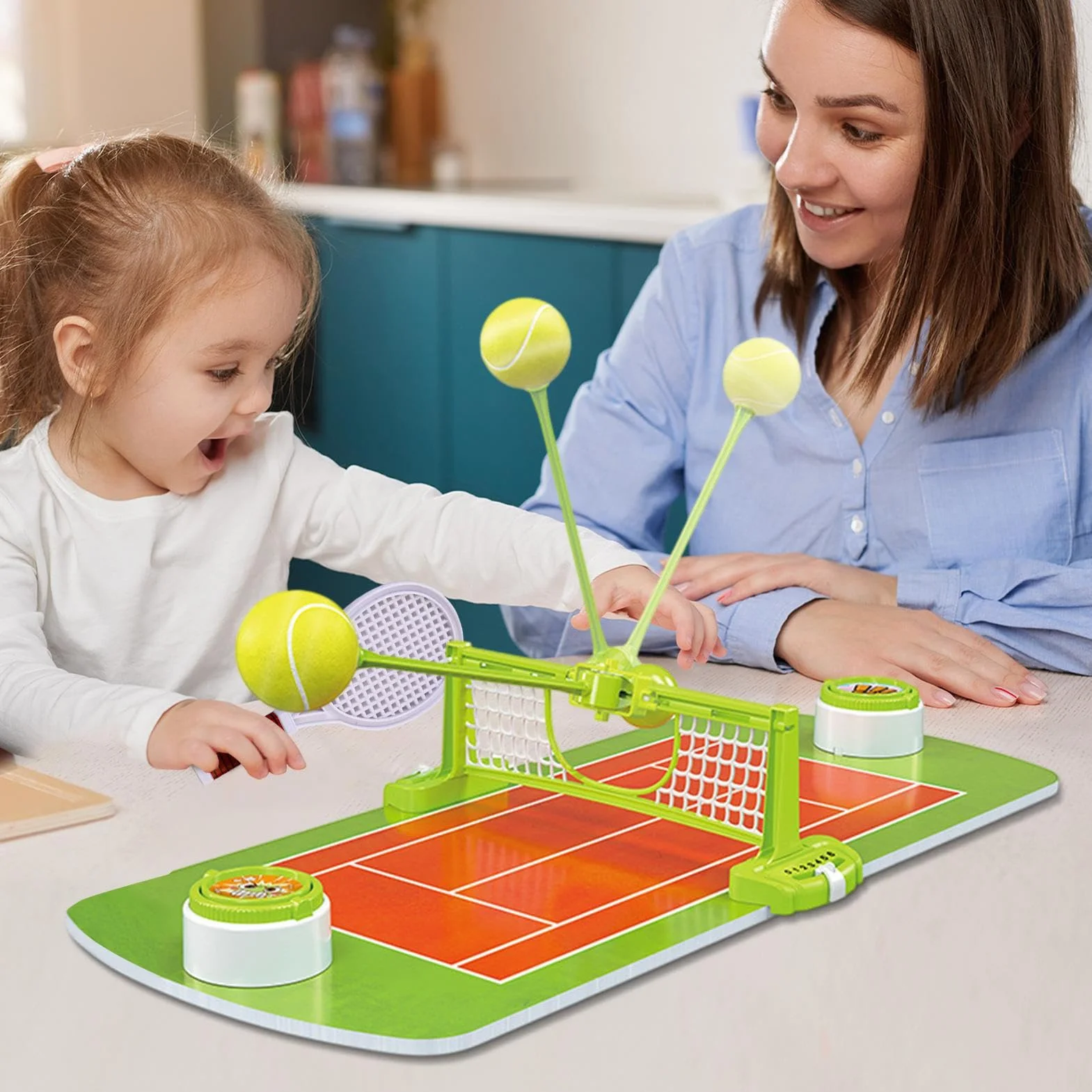 Gioco Da Tennis Da Tavolo Portatile con Racchette per Due Giocatori
