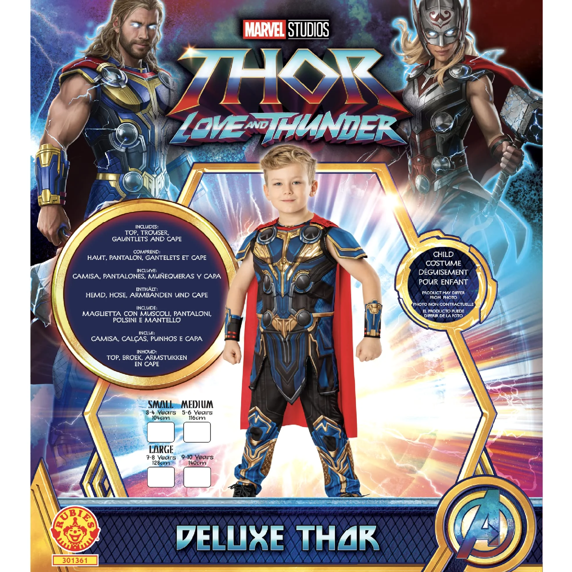 Rubies Official Marvel Thor: Love and Thunder Thor Deluxe Child Costume, Kids Fancy Dress
