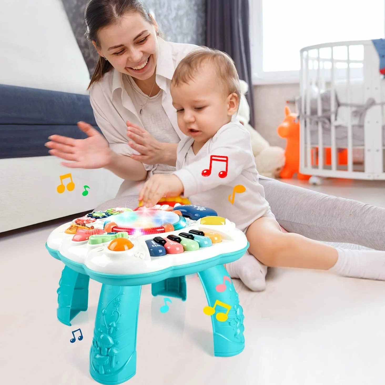 Tavolo da attività per bambini giocattolo educativo 11 in 1 per bambini, giocattolo musicale sensoriale per bambini dai 6 ai 12 mesi e 1, 2 e 3 anni, compleanno