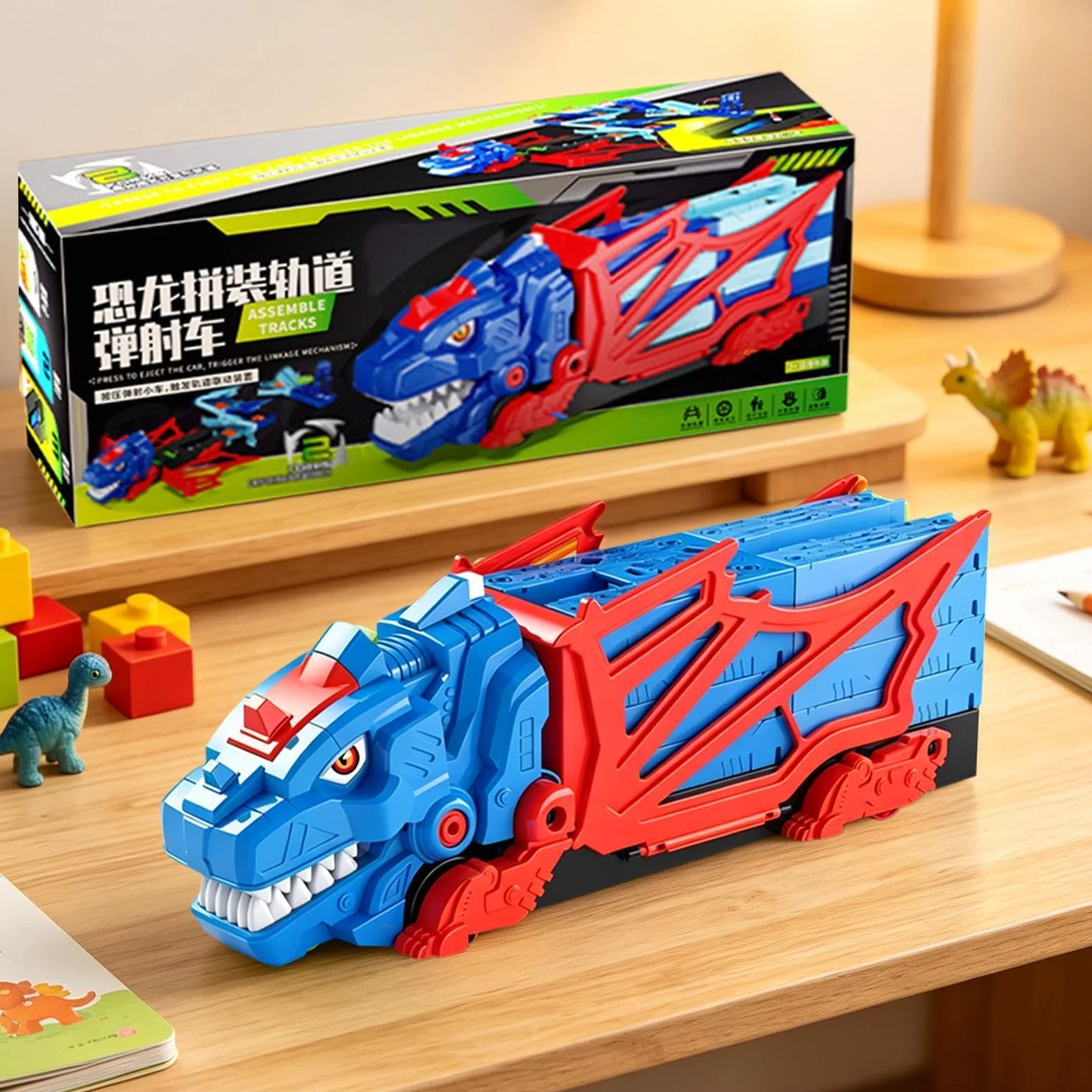 Pista Auto Dinosauri Da Corsa Set di Educativo Interattivo con Veicoli | Pista Da Corsa Dinosauri Giocattolo Per Bambini E Bambine Interno Esterno Prescuola Asilo Viaggio Compleanno