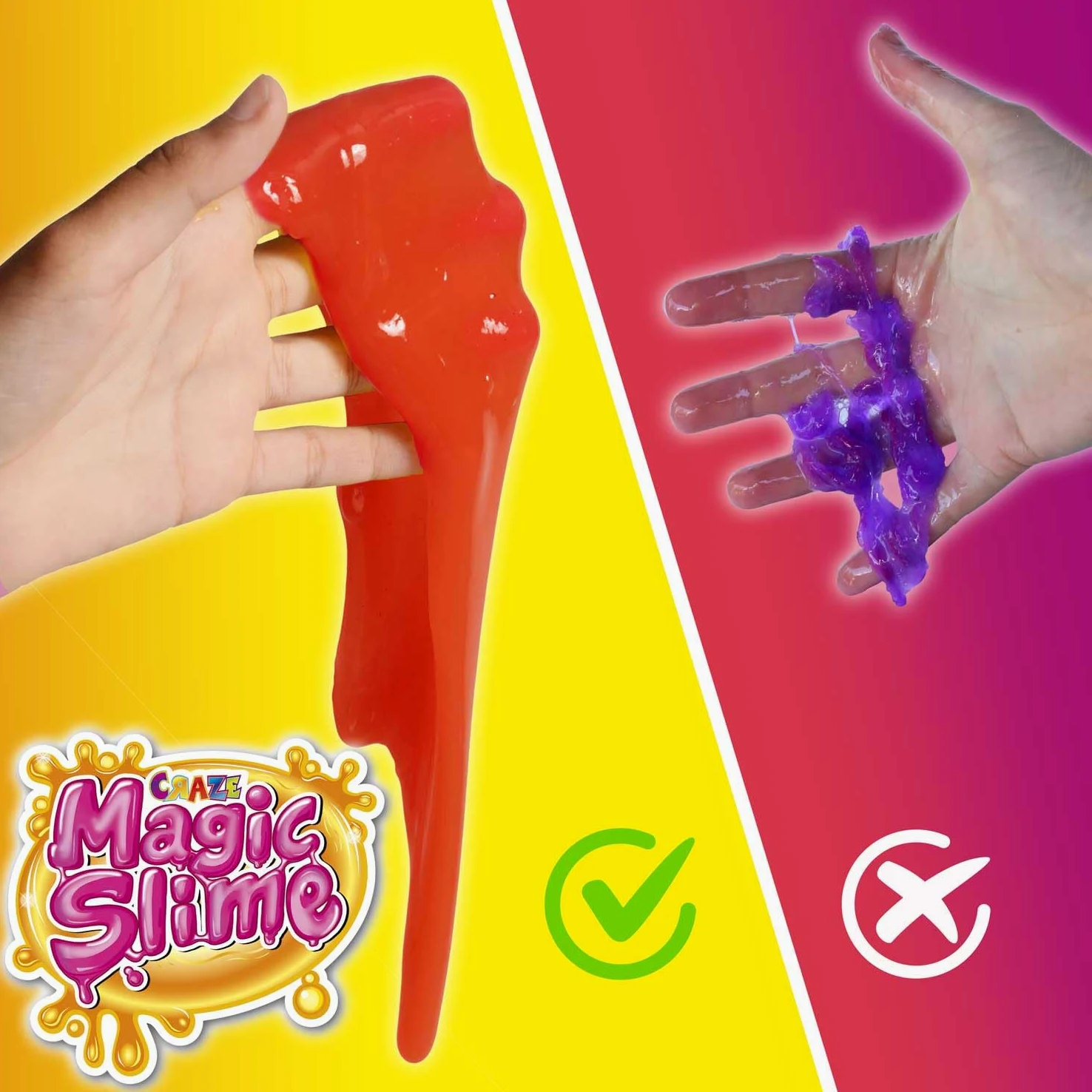 CRAZE MAGIC Slime BAG HELLO KITTY 18 pack | set slime 6 colori, 18 sacchetti con 75ml per bambini, inodore, senza rifiuti