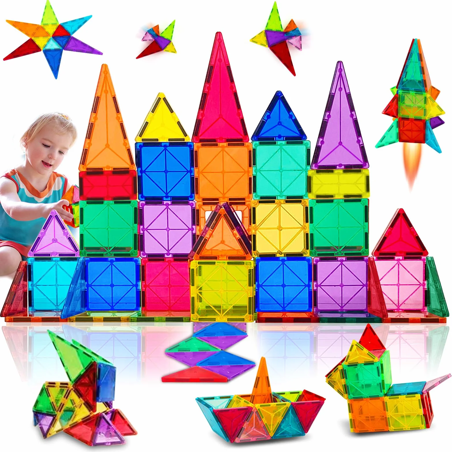 Castello Costruzioni Magnetiche Ragazzi Bambini Blocchi Set Giocattoli STEM Creatività Regali per 3 4 5 6 7 8 anni