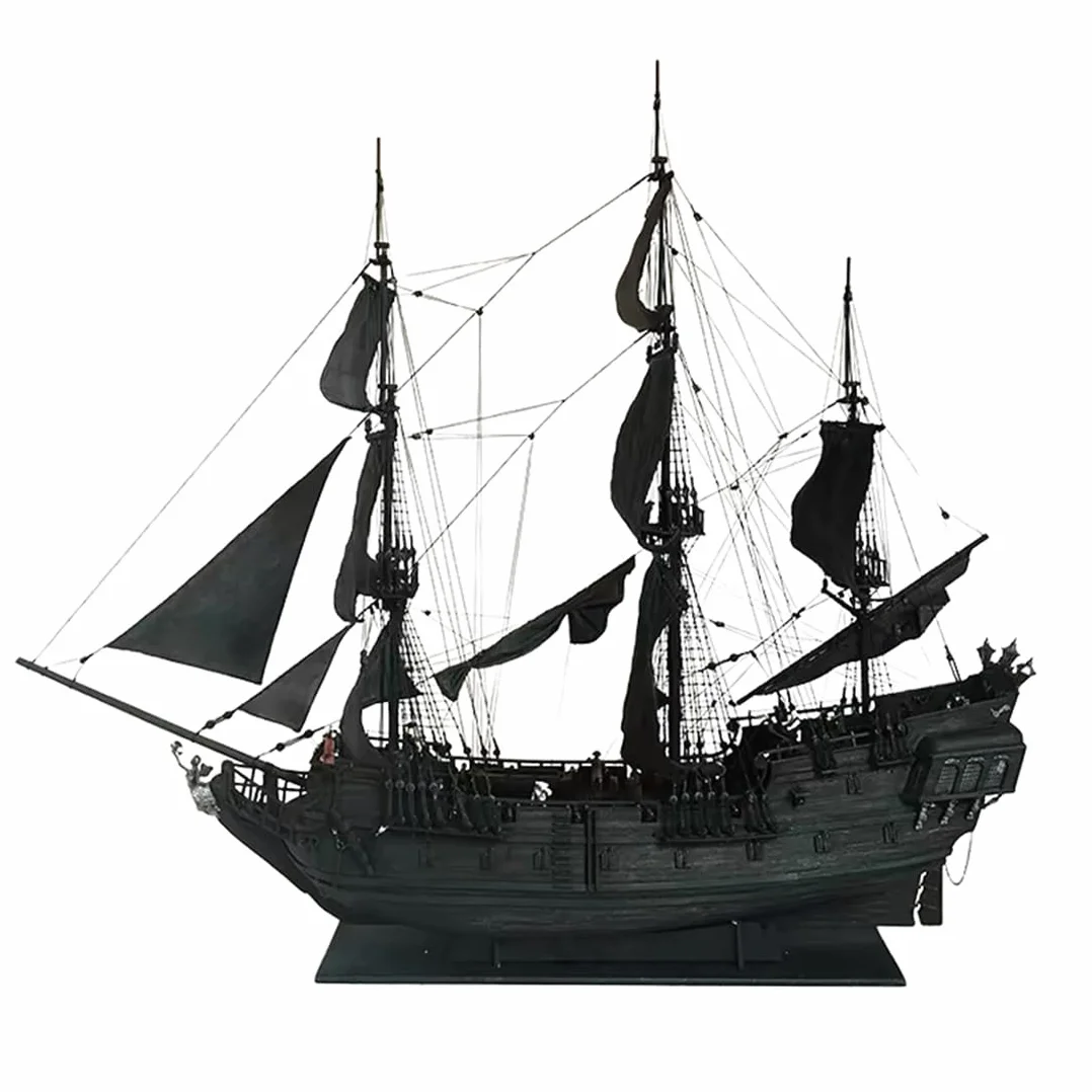 ToysWeltX 1/50 - Kit di costruzione in legno medievale Black Pearl serie nave pirata (versione kit)