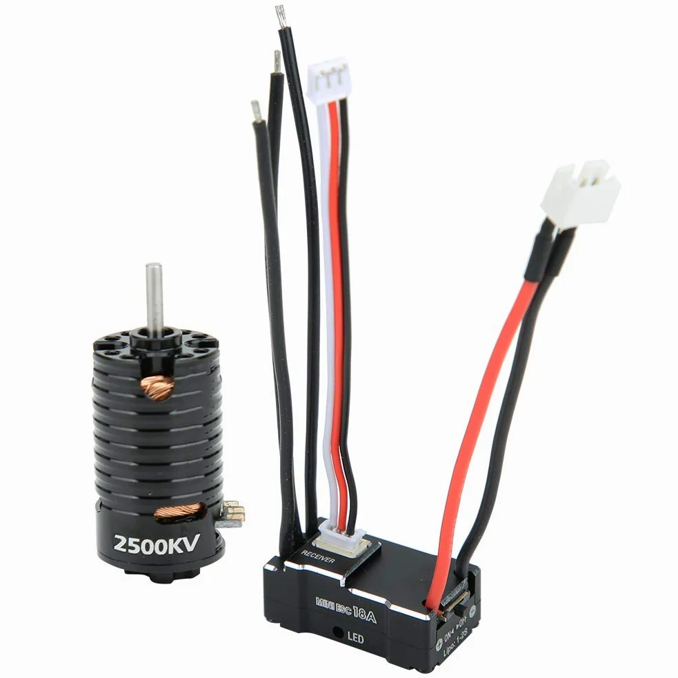 Motore brushless, 1410 Motore brushless 18A Nero ESC RC Ricambio Ricambio Accessori Motori completi Motori elettrici e parti (nero) 2500KV)