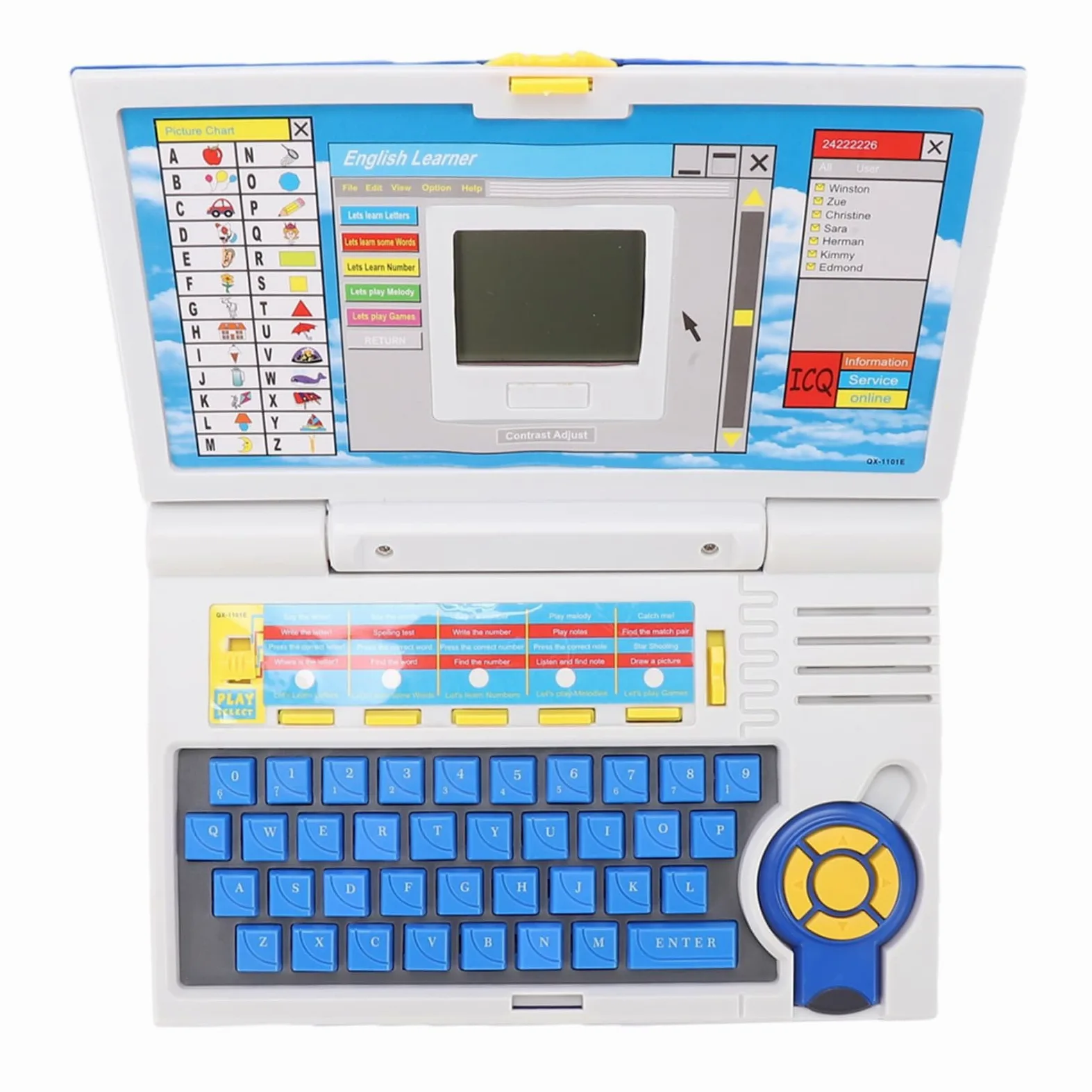 PUSOKEI Computer Educativo per Bambini in Inglese, Learning Laptop with | Toddler Learning Laptop with Spelling and Music, ABC Learning Toy for Children