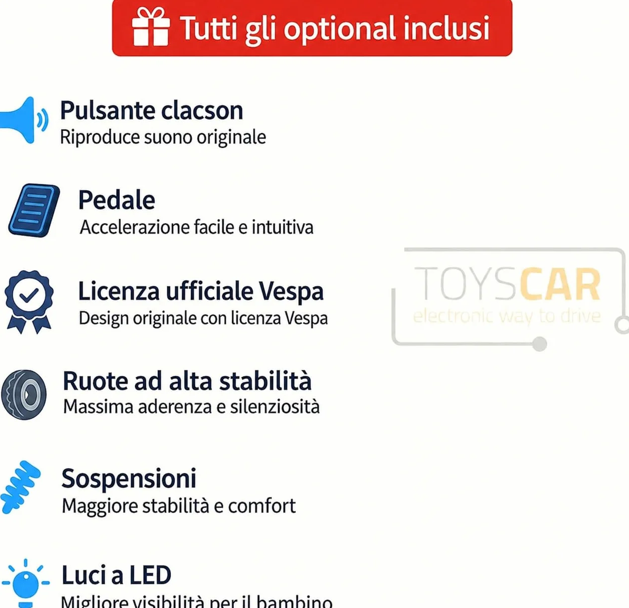 TOYSCAR Moto Elettrica Bambini Mini Vespa Elettrica per Bambini 18-36 Mesi, Moto per Bambini 6V con Licenza Ufficiale Piaggio, Luci LED, Clacson, Pedale, Ruote Stabilizzatrici (Rosa)