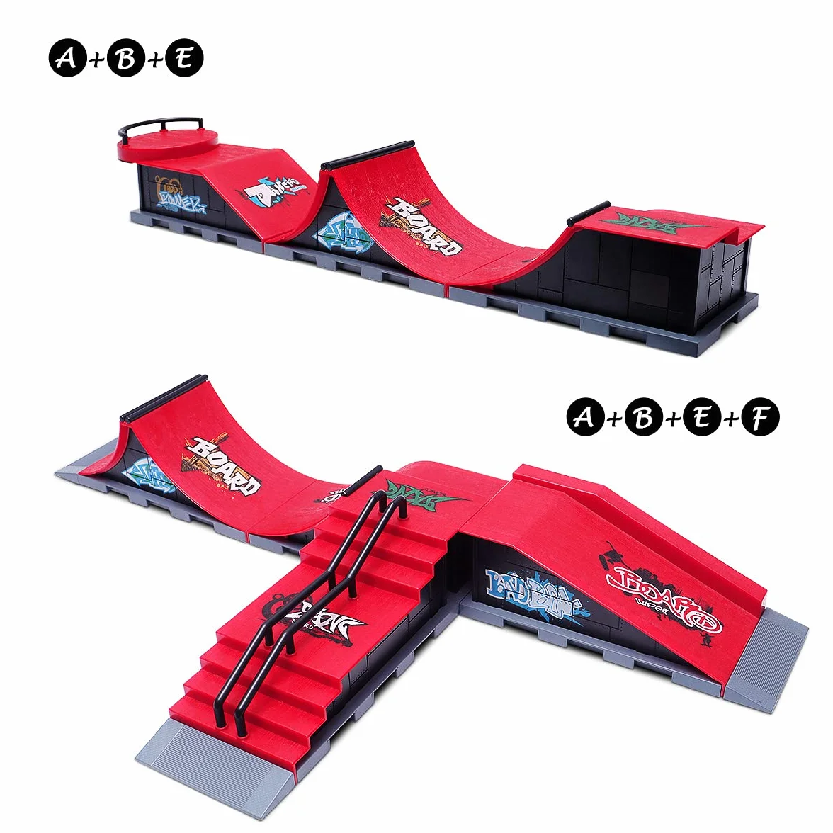 KETIEE Mini Skateboard da Dita con Rampa e Set di Accessori, Mini Finger Skateboards Rampa, Finger Toy Skatepark Rampe, Fingerboard Skate Park Kit per i Regali dei Bambini