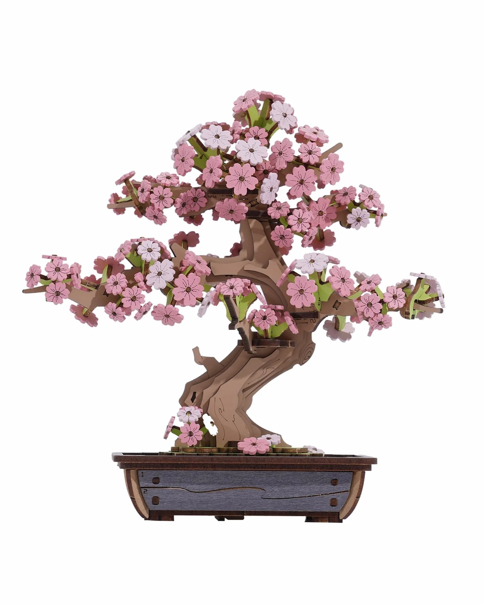 ROWOOD 3D Puzzle in legno Bonsai, kit modello pino fai da te per adulti da costruire, crea il tuo kit di costruzione in legno, decorazione unica per la casa (Sakura Bonsai)