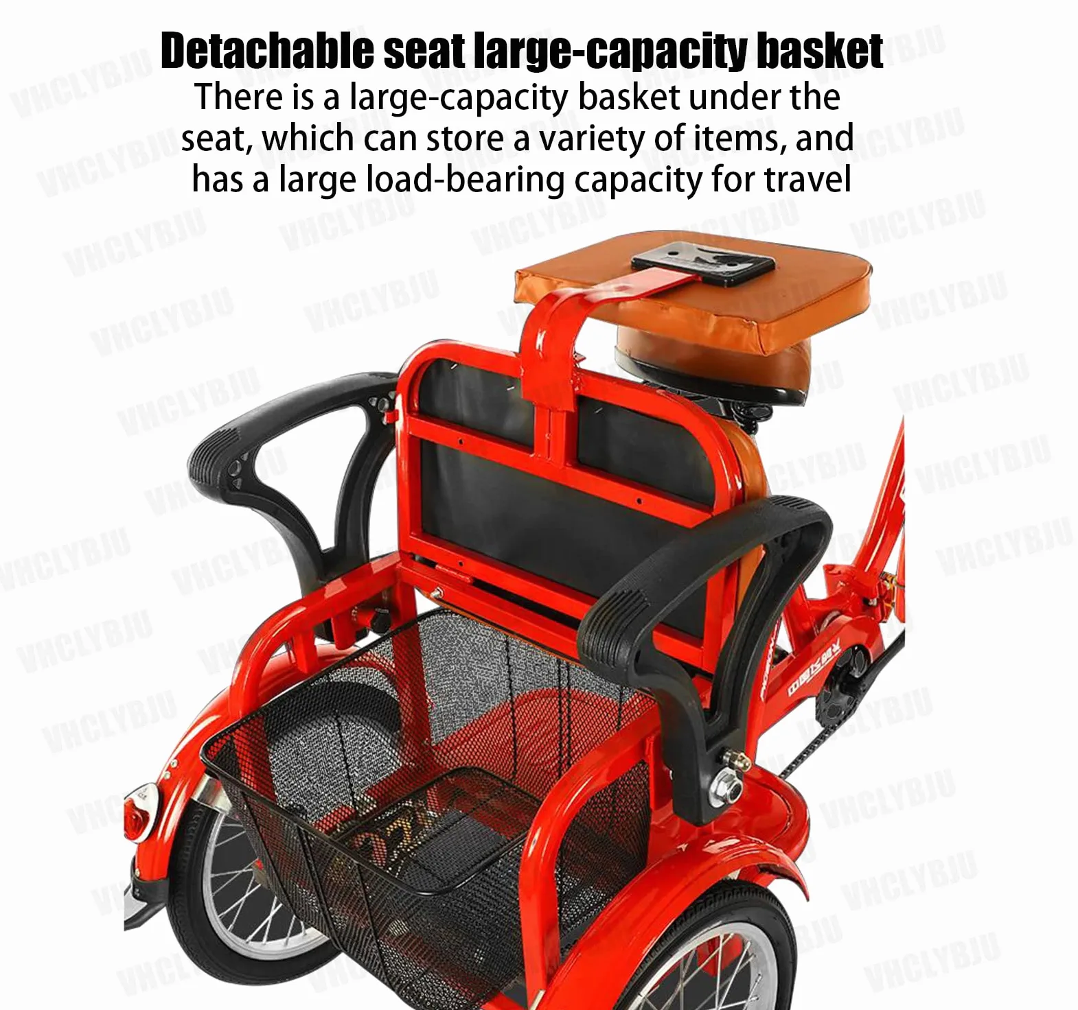 Triciclo per adulti per donna Triciclo pieghevole da 20 pollici con sedile posteriore + cesto allargato per due persone per viaggiare triciclo carico massimo 390 libbre (BLACK)