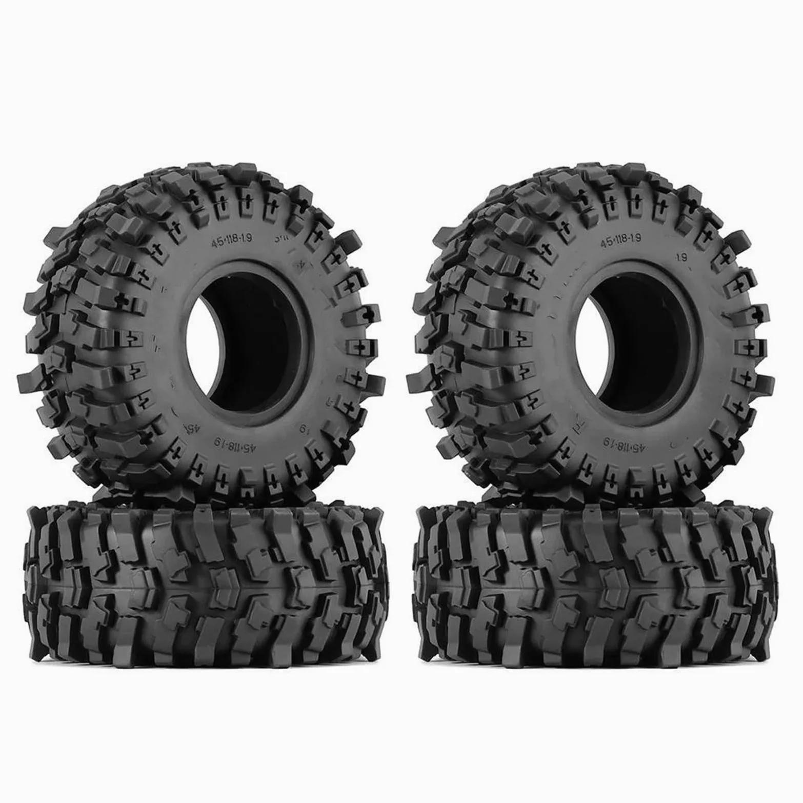 RC Car Pneumatico Ruota Compatibile con Axial per SCX10 90046 AXI03007 TRX4 RBX10M Gomma Morbida 1.9 Pneumatici delle Ruote 118 * 45MM per 1:10 RC Crawler Car RC Auto Pneumatico