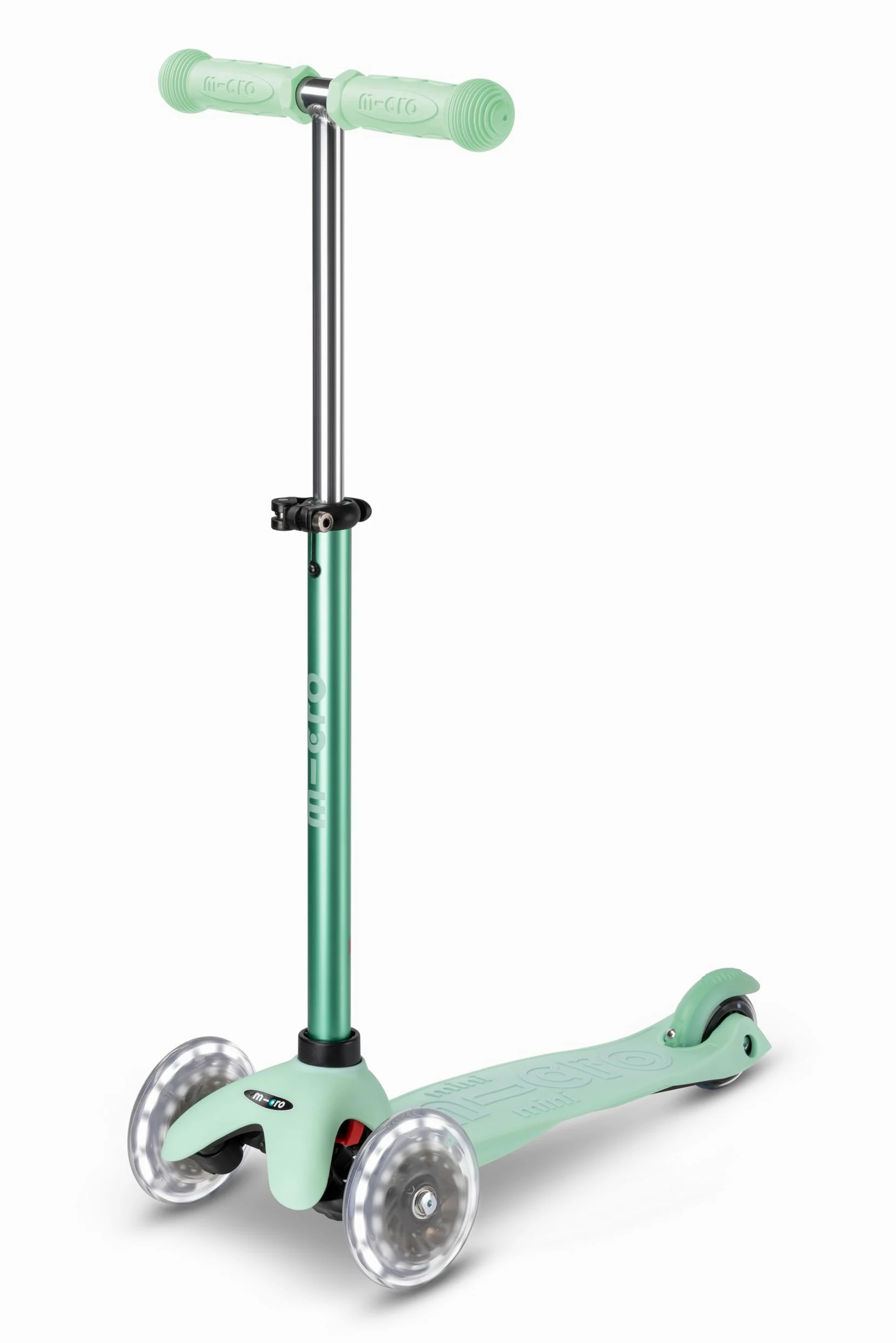 Micro Mini2Grow - Monopattino deluxe a LED per bambini, da 1 a 6 anni, per ragazzi e ragazze, a 3 ruote, sedile regolabile e impugnatura per genitori, ruote LED, limite di peso 50 kg