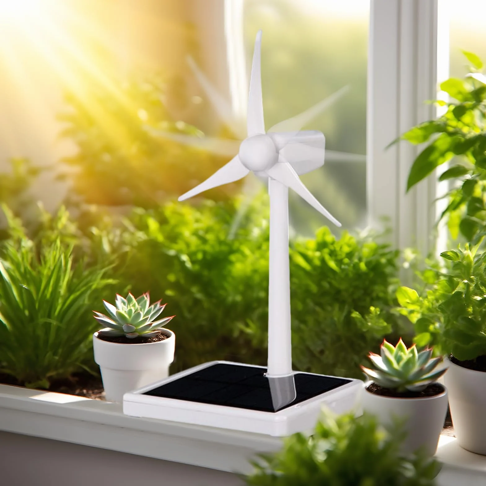 Mulino a vento ad energia solare kit scientifico energie rinnovabili ornamento rotante scrivania pannello fotovoltaico
