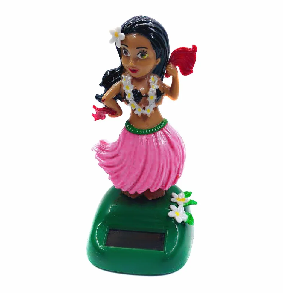 Bambola Hawaiana a Energia Solare Giocattolo Danzante Decorazione Cruscotto Auto Ufficio