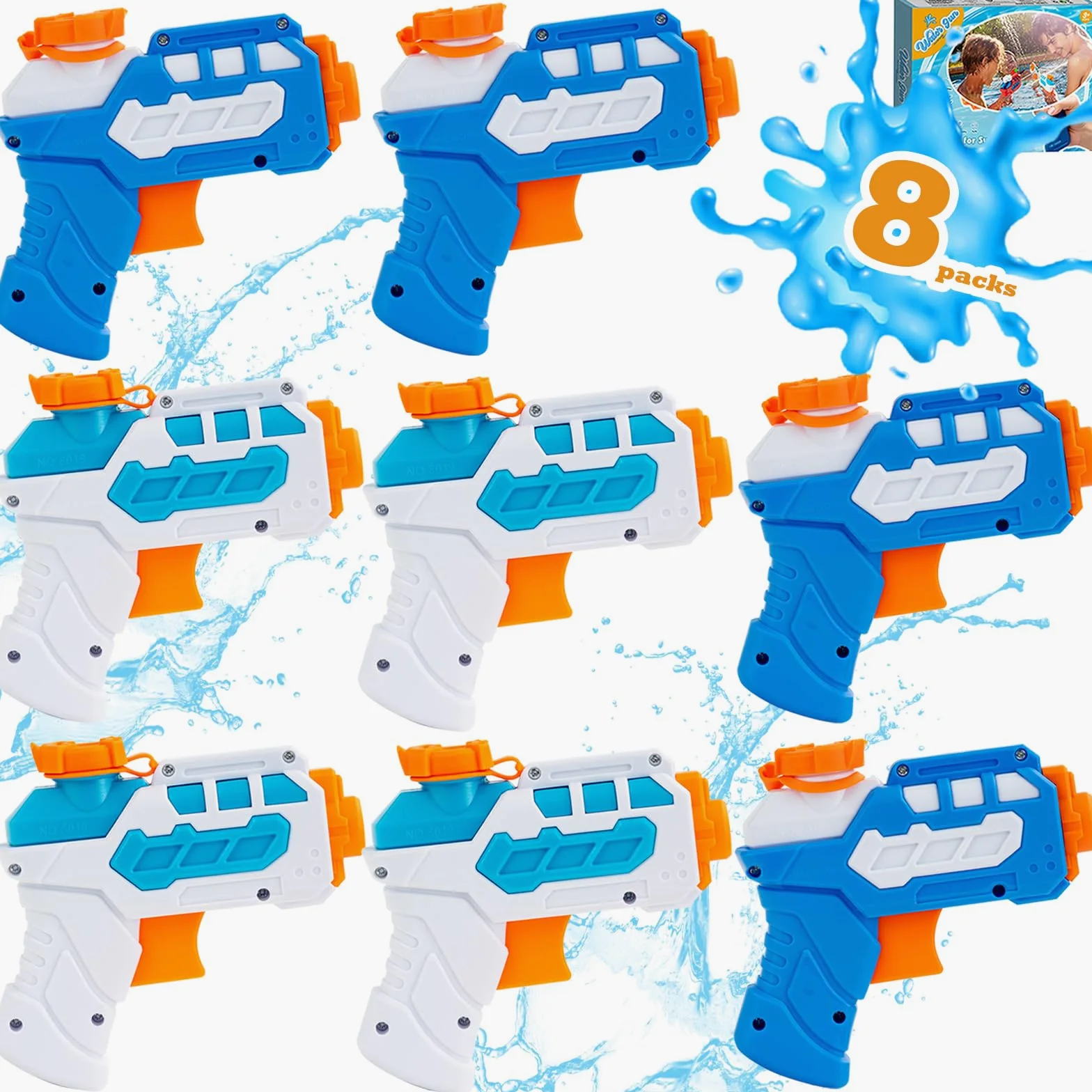 Confezione da 8 pistole ad acqua per bambini, piccole mini pistole ad acqua Super | Pistola a spruzzo ad acqua, giocattolo per esterni, estate, piscina, spiaggia, per ragazzi e ragazze