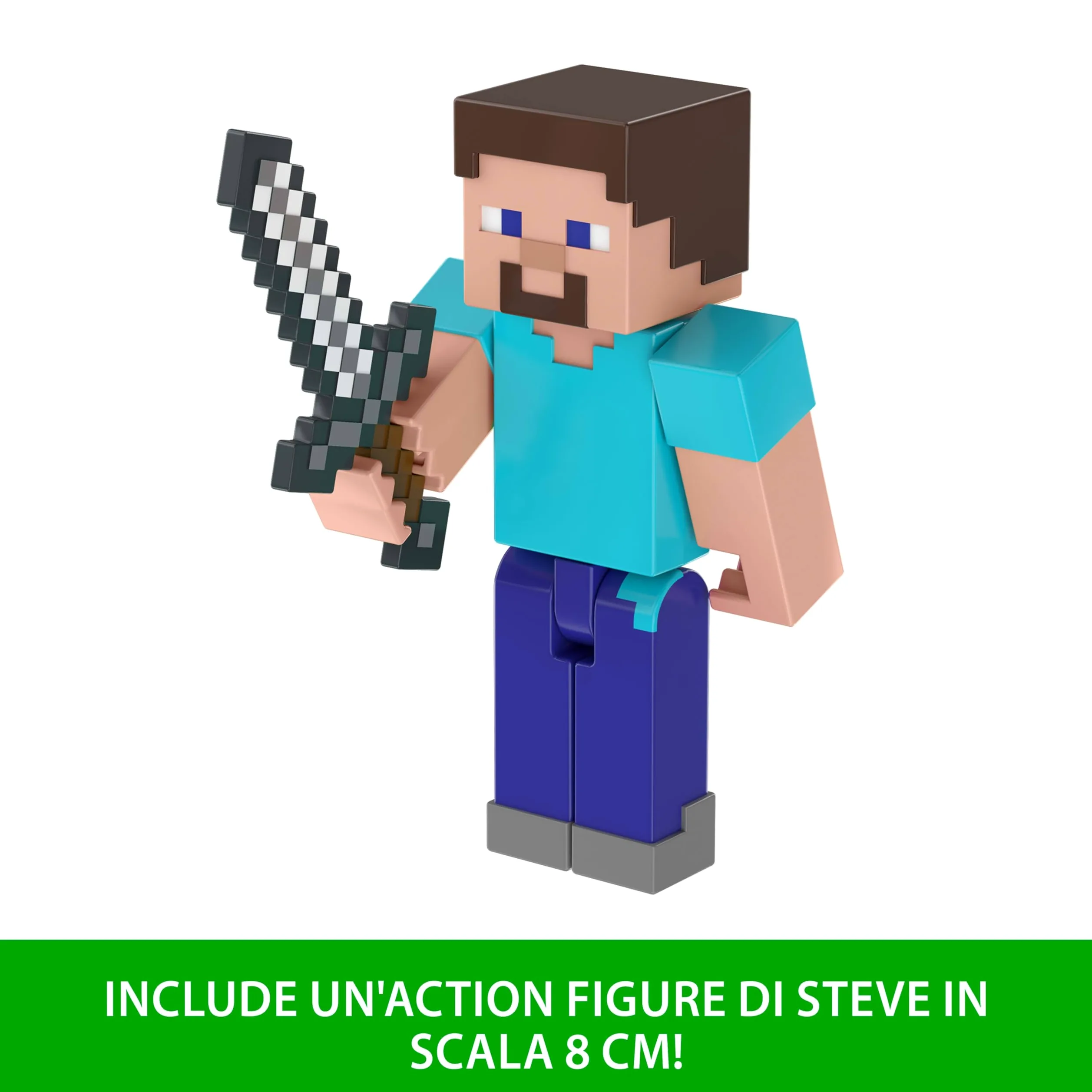 Mattel Minecraft Raid nel Villaggio con 3 action figure e accessori | Il set da collezione in scala da 8,3 cm include Steve, per giocatori di videogiochi e bambini (esclusiva Amazon)