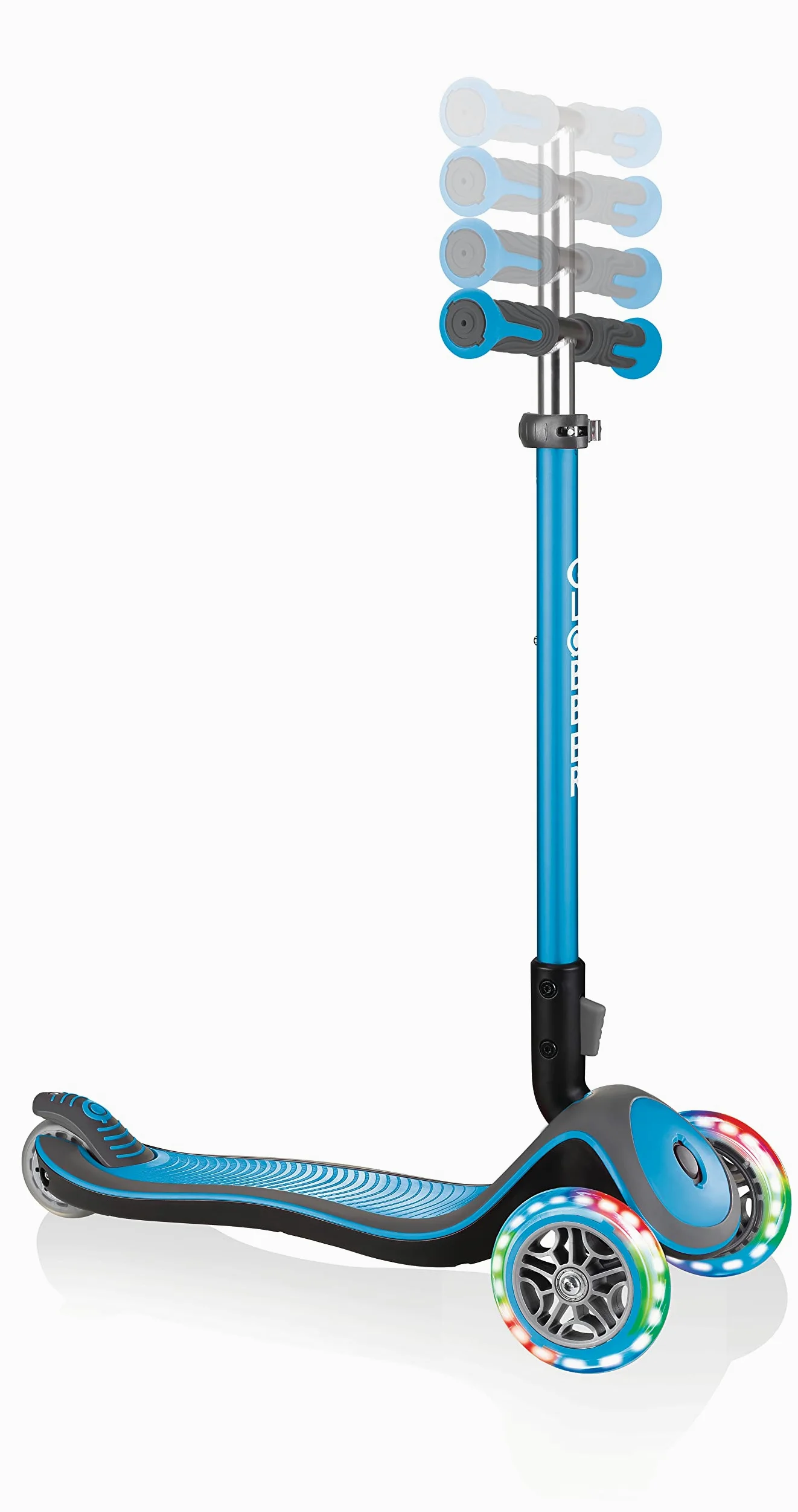 GLOBBER Elite Scooter - Monopattino per bambini dai 3 anni in su, ABEC 5, 3 ruote, regolabile in altezza, ruote LED