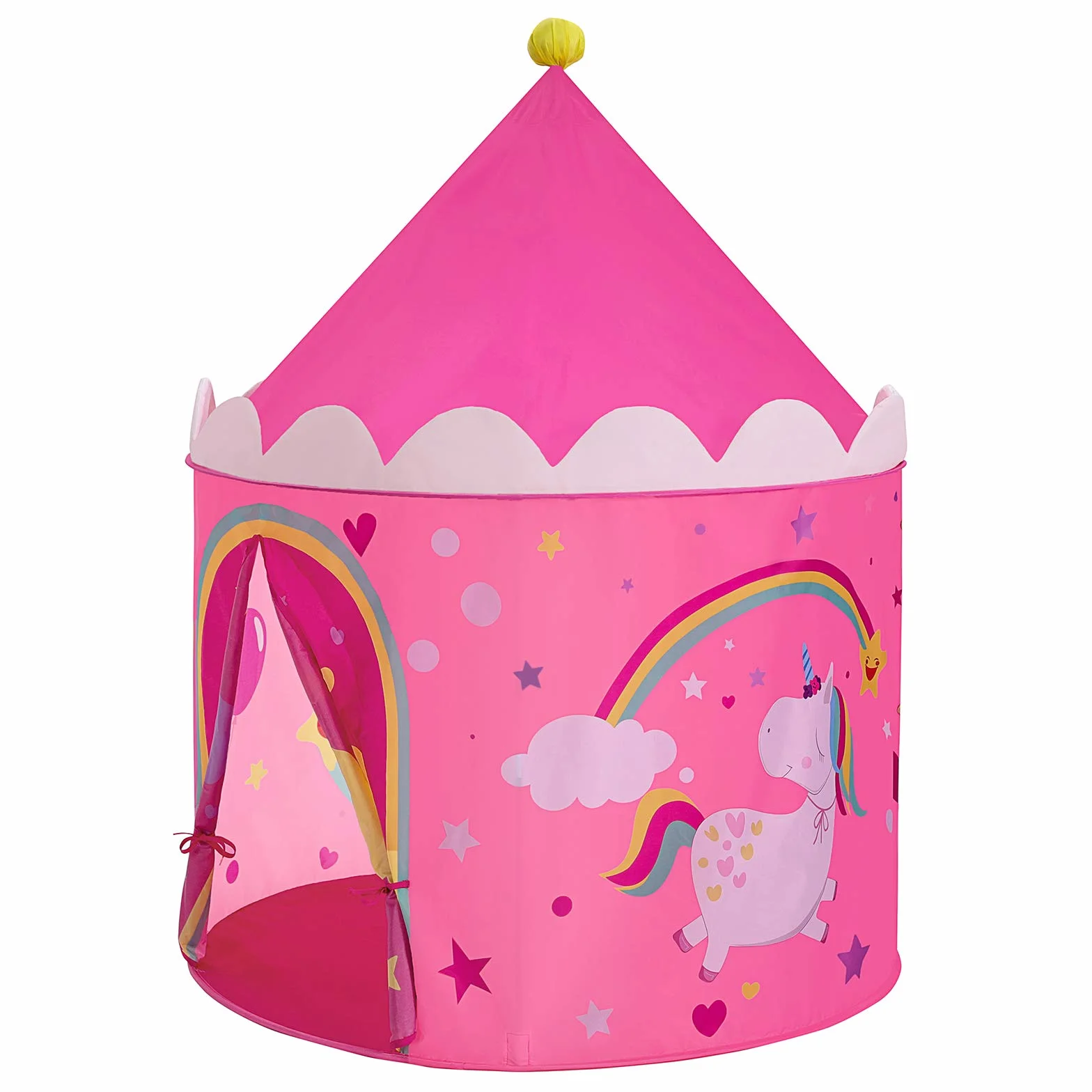 SONGMICS Tenda da Gioco Castello da Principessa per Ragazze e Bambini, Casetta dei Giochi per Interni ed Esterni, con Borsa da Trasporto, Regalo per Bambini, Rosa e Giallo LPT04PY