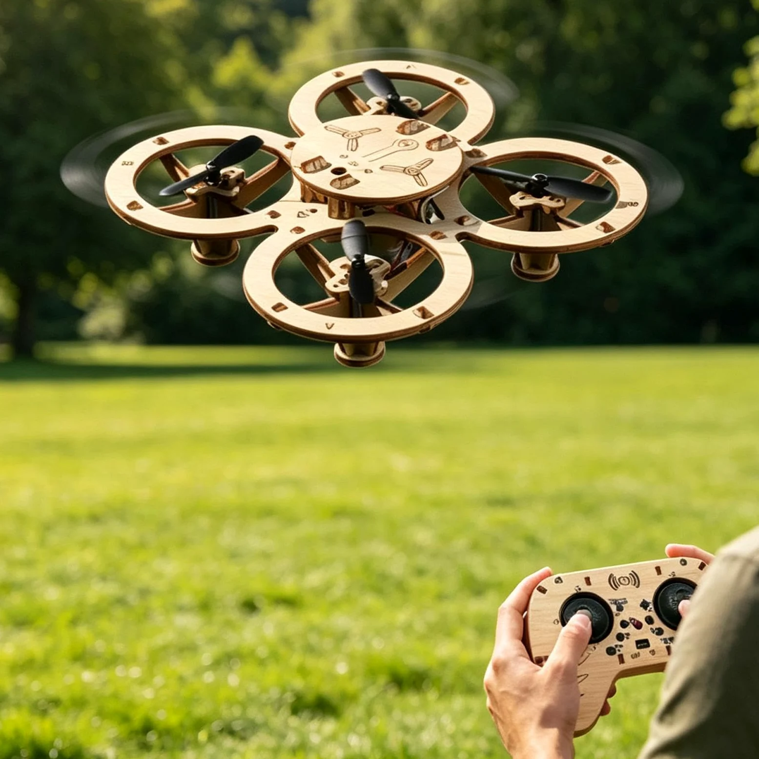 Kit Di Montaggio Drone In Legno Giocattolo Volante Telecomandato Educativo | Kit Di Montaggio Per Drone In Legno Per Bambini Compleanno Hobby Attività Casa Interno Festa Vacanza Casa