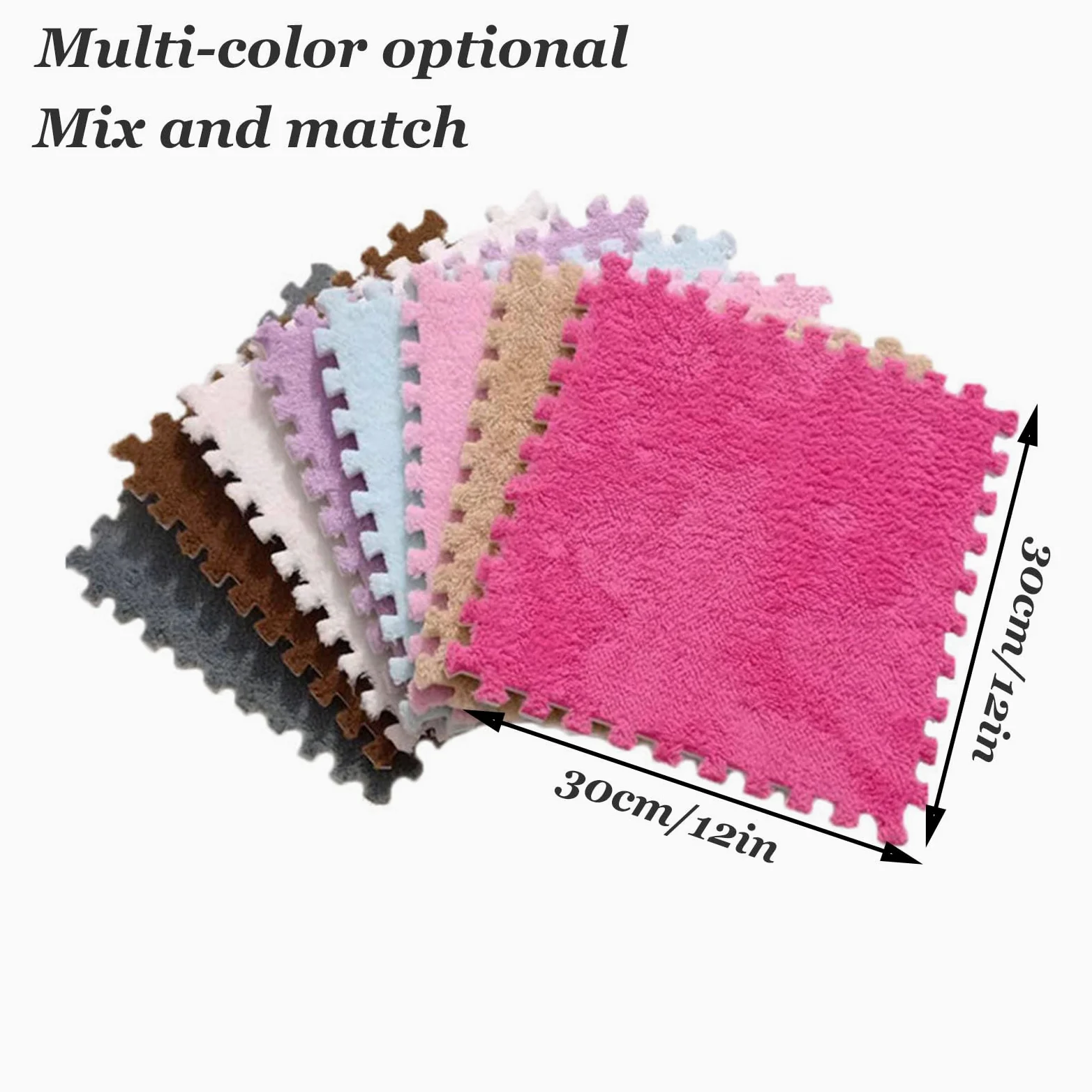 Tappeto da Pavimento in Schiuma Morbida Splice Interlocking Carpet, Tappeto da Puzzle ad Incastro, 24 Pezzi di Tappetino da Arrampicata colorato, Tappeto da Arrampicata i,Blue+White