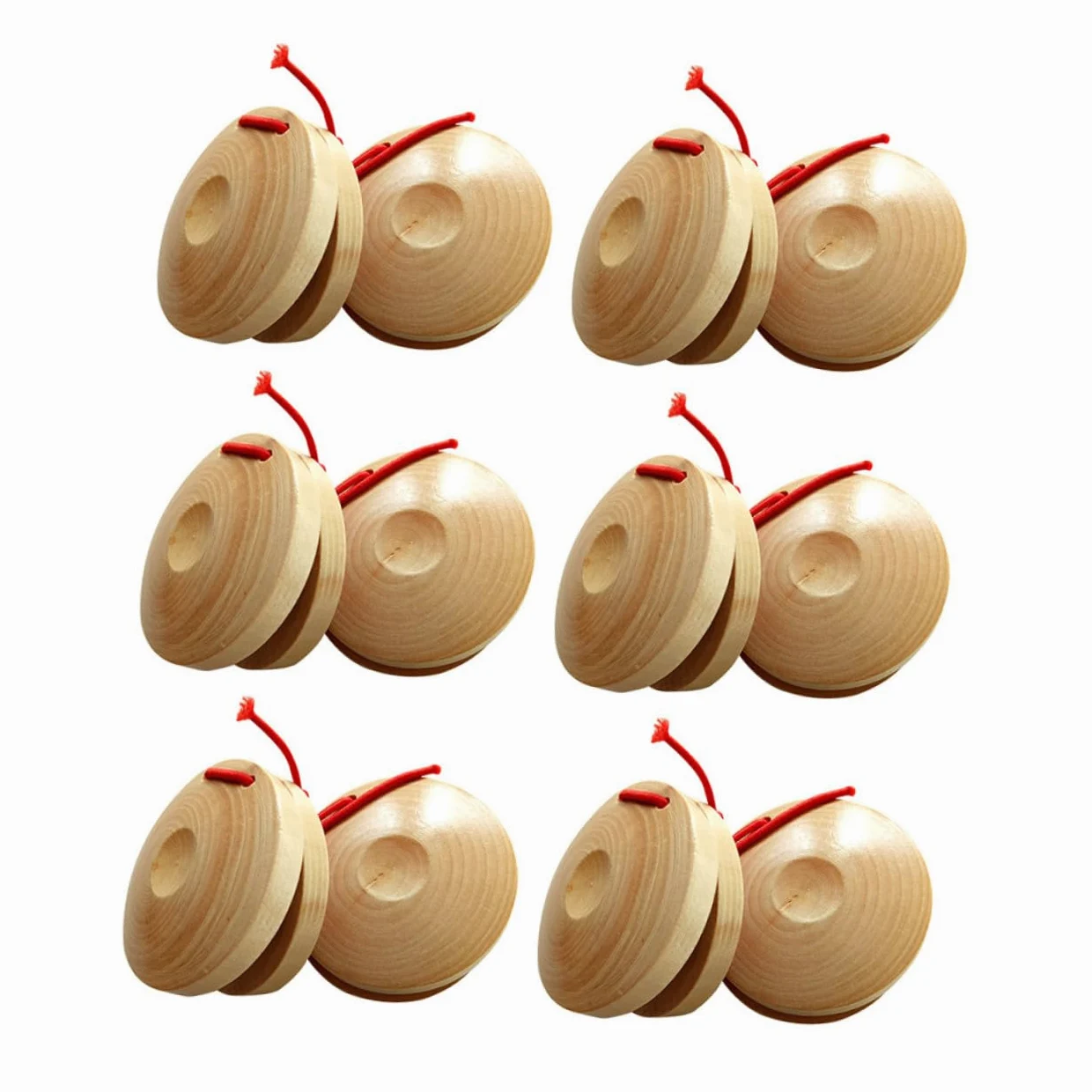 VICASKY Nacchere Musicali in Legno 12 Pezzi per Ragazzo Ragazza Suono Nitido e Facile da Impugnare, Strumento a Percussione per Insegnamento Professionale e Festività