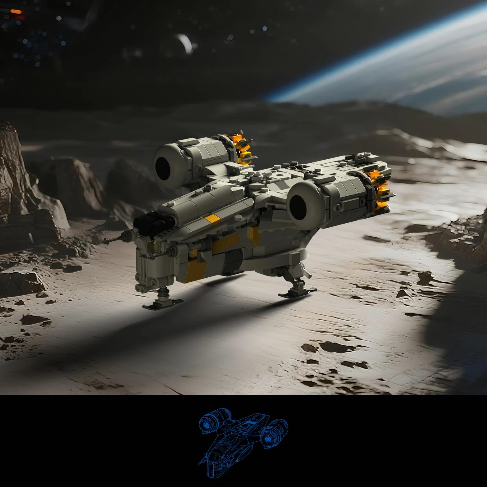 Givenni Star Ship - Set di blocchi da costruzione per adulti, serie Ultimate Collectors Star Ship Model Kit (777 pezzi)