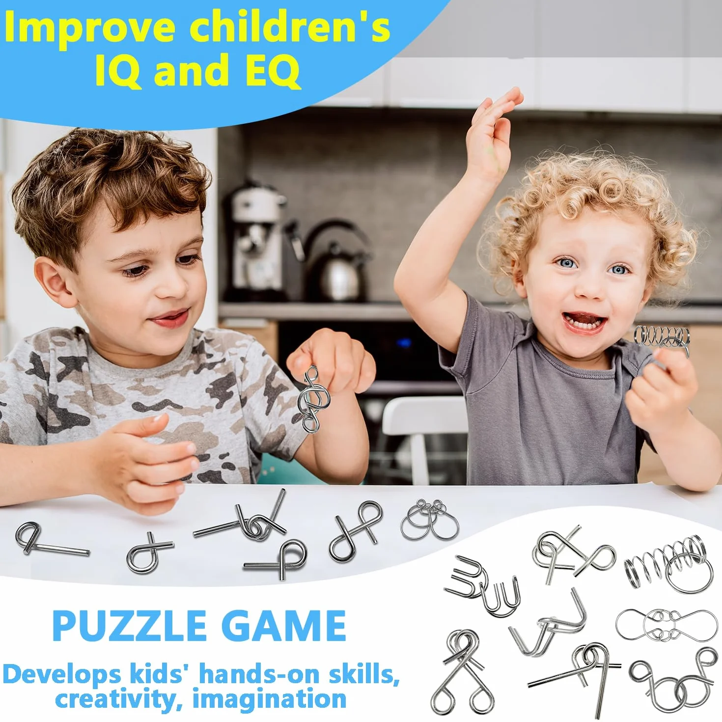Rompicapo Metallo Puzzle in Metallo Giochi Intelligenza Giocattoli Educativi Metal IQ Puzzle Regalo Adulti Bambini