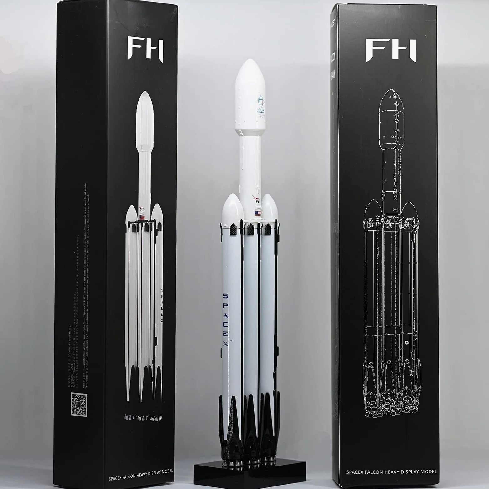 Modello di Razzo Falcon 9 1:233 3Pcs Modello di Razzo Spaziale Appassionati di Spazio Decorazioni da Collezione per Decorazioni da Ufficio