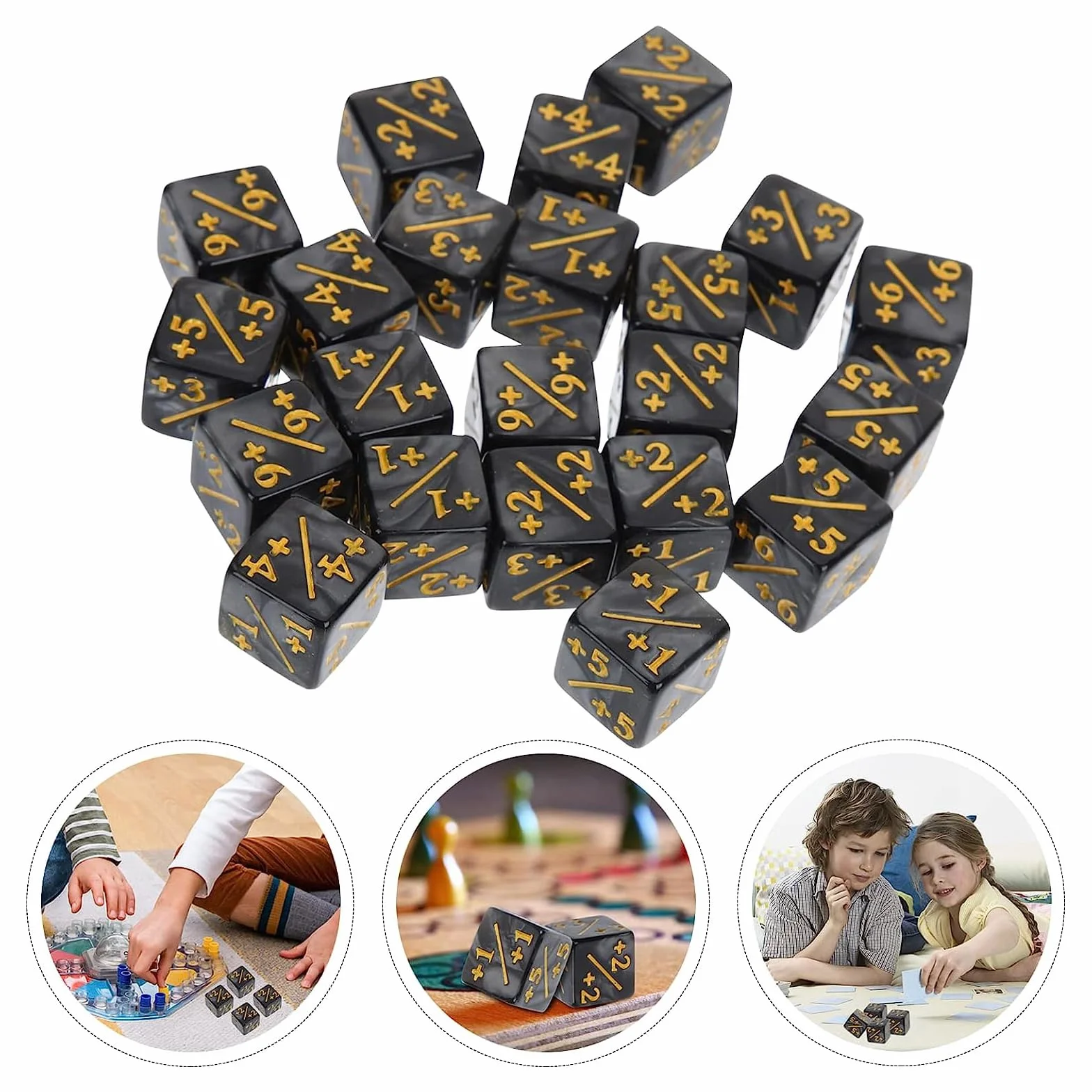 Wekuw 24 Pezzi Contatori di da Gioco, Dadi 6 Facce, Dadi fedeltà Token D6 Cubo con Borse, Compatibile con MTG, CCG, Accessorio per Giochi di Carte (2 Colori)