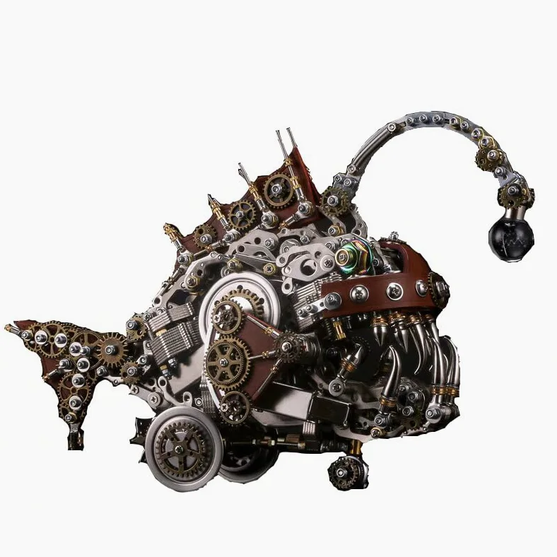 Puzzle 3D fai da te in metallo a forma di pesce steampunk, decorazione creativa e alla moda, regalo per bambini e adulti, puzzle ad alta difficoltà, opera d'arte