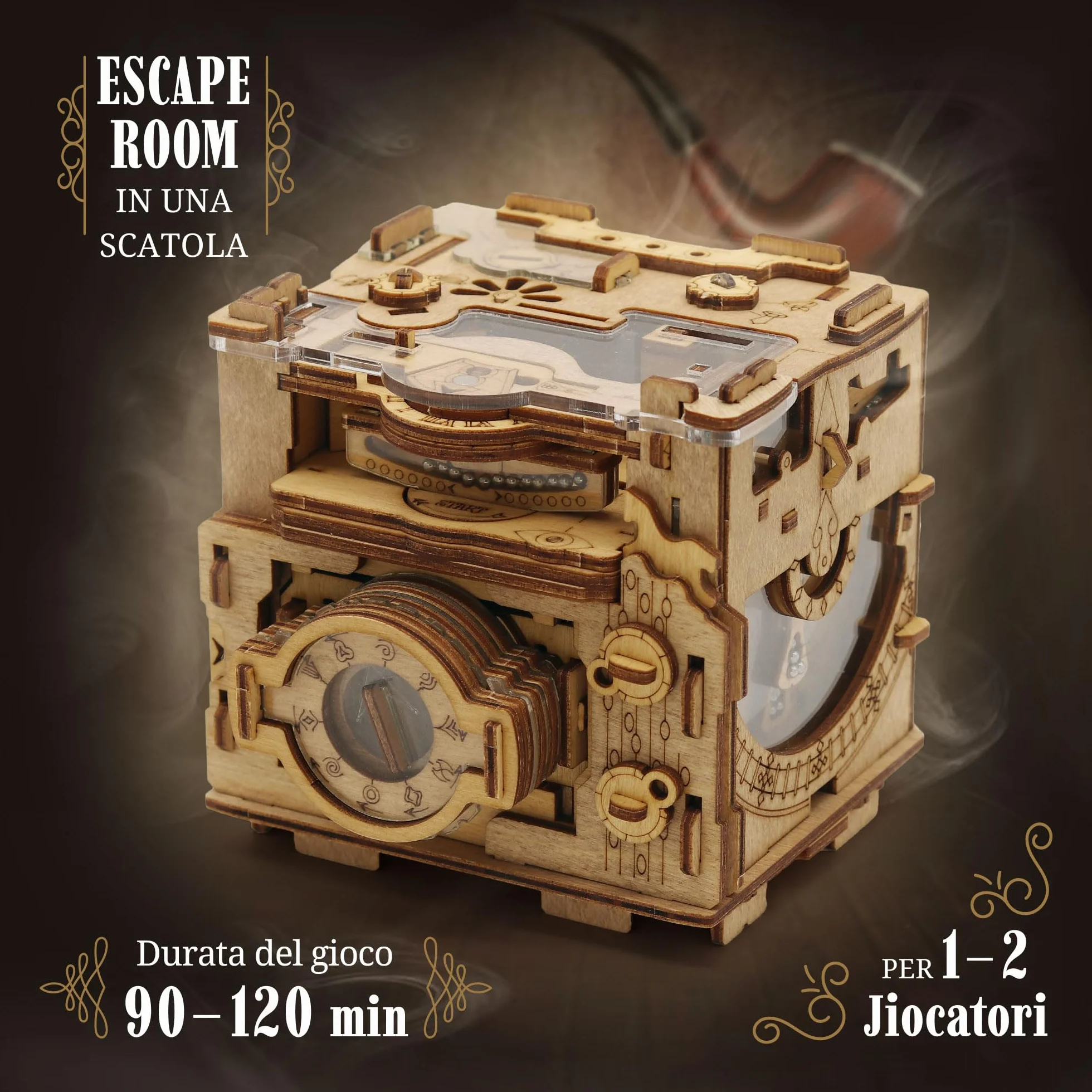 iDventure Cluebox PRO - Camera di Sherlock - Escape Room gioco in legno - Scatola rompicapo a Labirinto - Scatola regalo - regalo fidanzato - puzzle 3D - iq puzzle rompicapo - regalo per lui