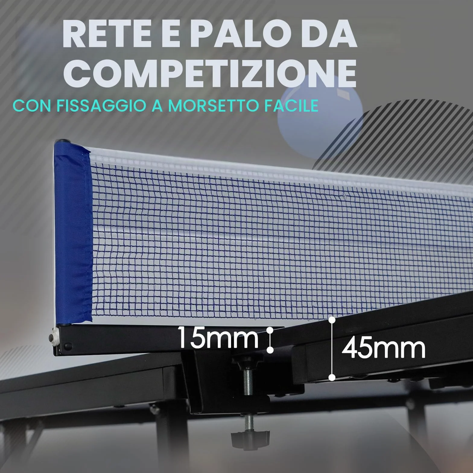 ZERRO Tavolo Ping Pong Pieghevole Interno MDP 15 mm 274x152.5x76 cm