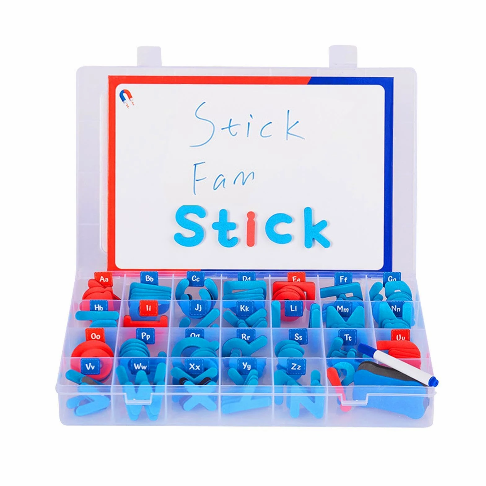 Set di lettere magnetiche colorate per ragazzi | Kit di lettere dell'alfabeto magnetiche con lavagna magnetica su entrambi i lati, per ragazzi e ragazze