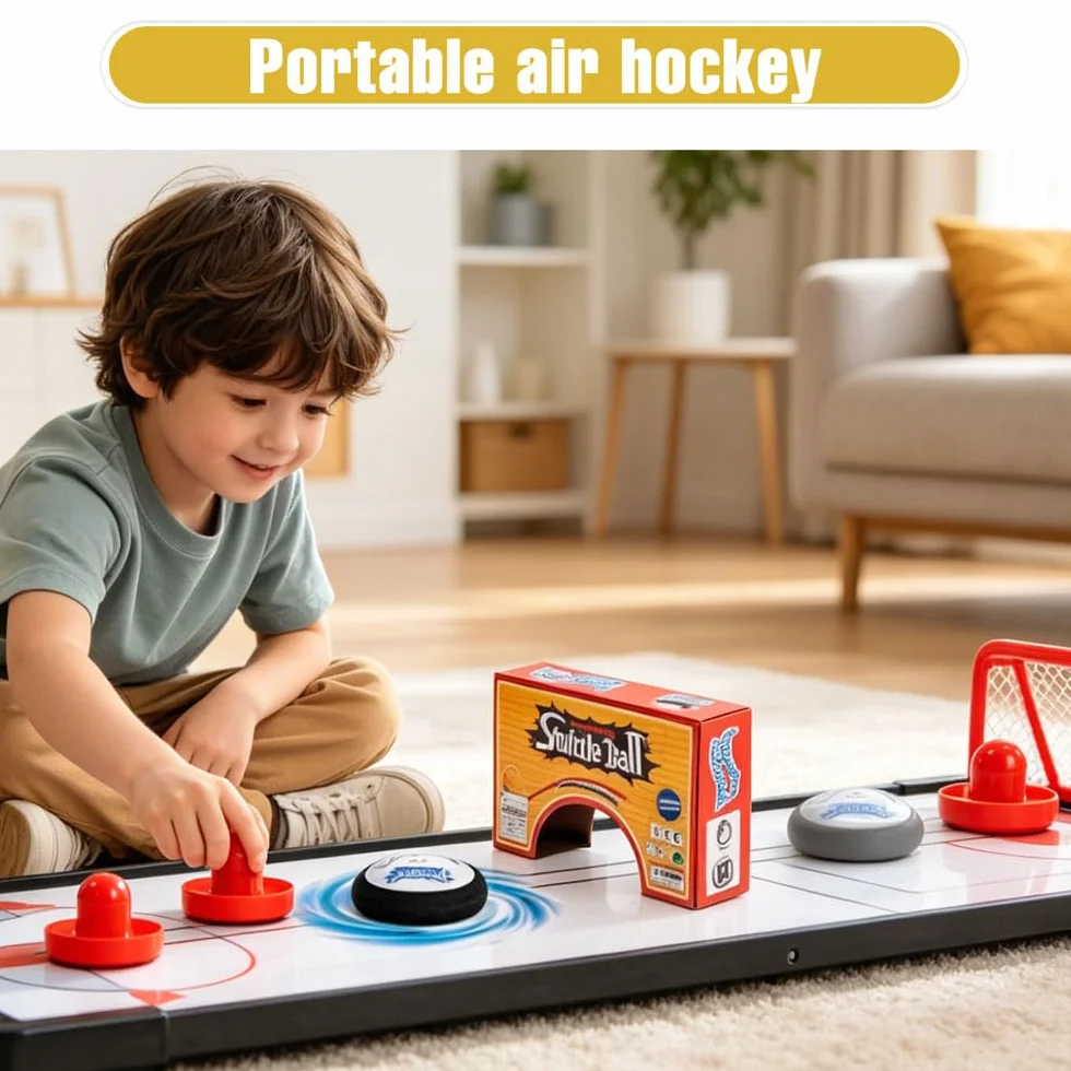 Air Hockey Hover Puck, Hockey Fluttuante Portatile Con 2 Pressioni Rosse Per Hockey Su Aria, Gioco Da Tavolo Per Interni Ed Esterni, Regalo Per Bambini E Adulti