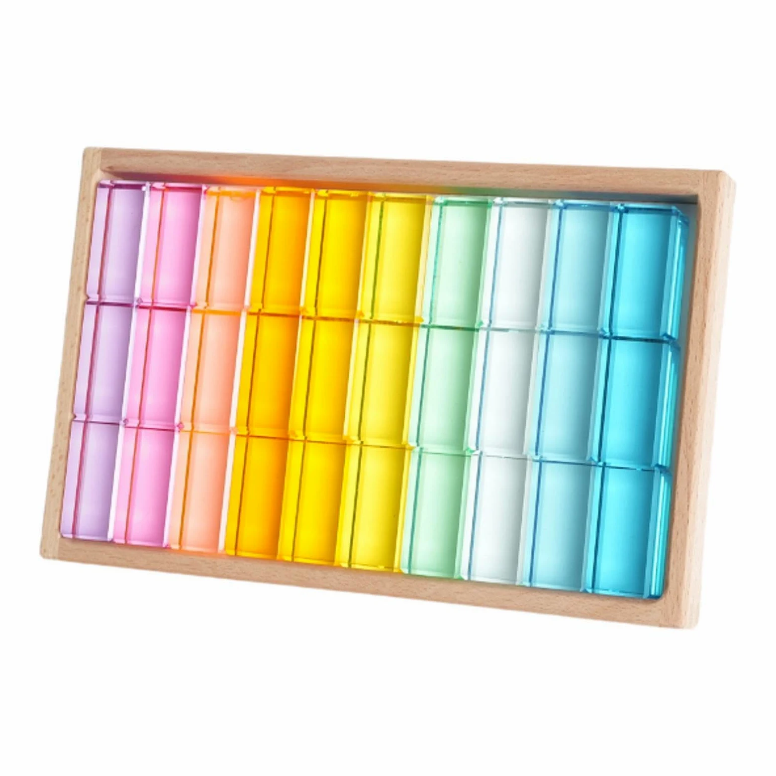 Set di Gioco di Impilamento di Cubi Colorati - Giocattolo Educativo per Bambini, Come immagine, 30 pezzi