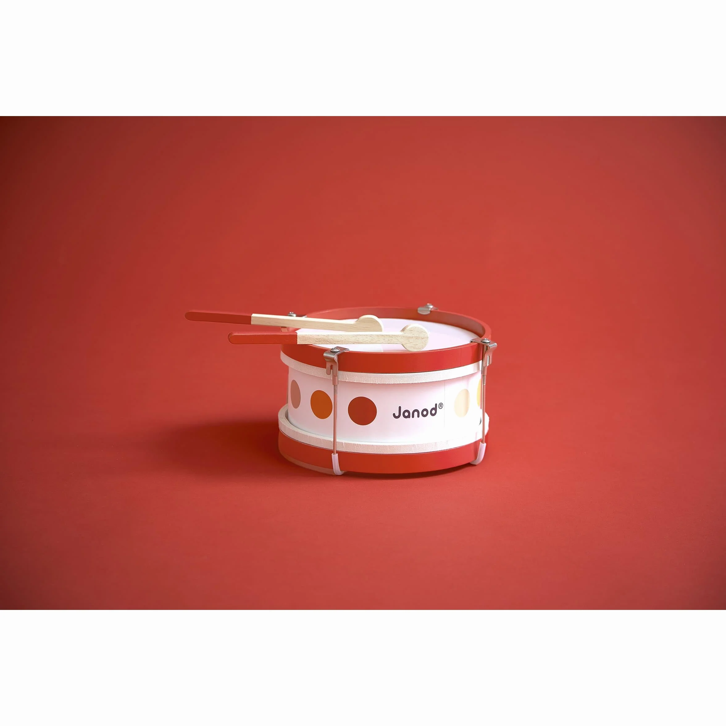 Janod - Il Mio Primo Tamburo Coriandoli (Legno), Strumento Musicale per Bambini, Giocattolo Di Imitazione e Risveglio Musicale - Da 2 Anni in su, J07608