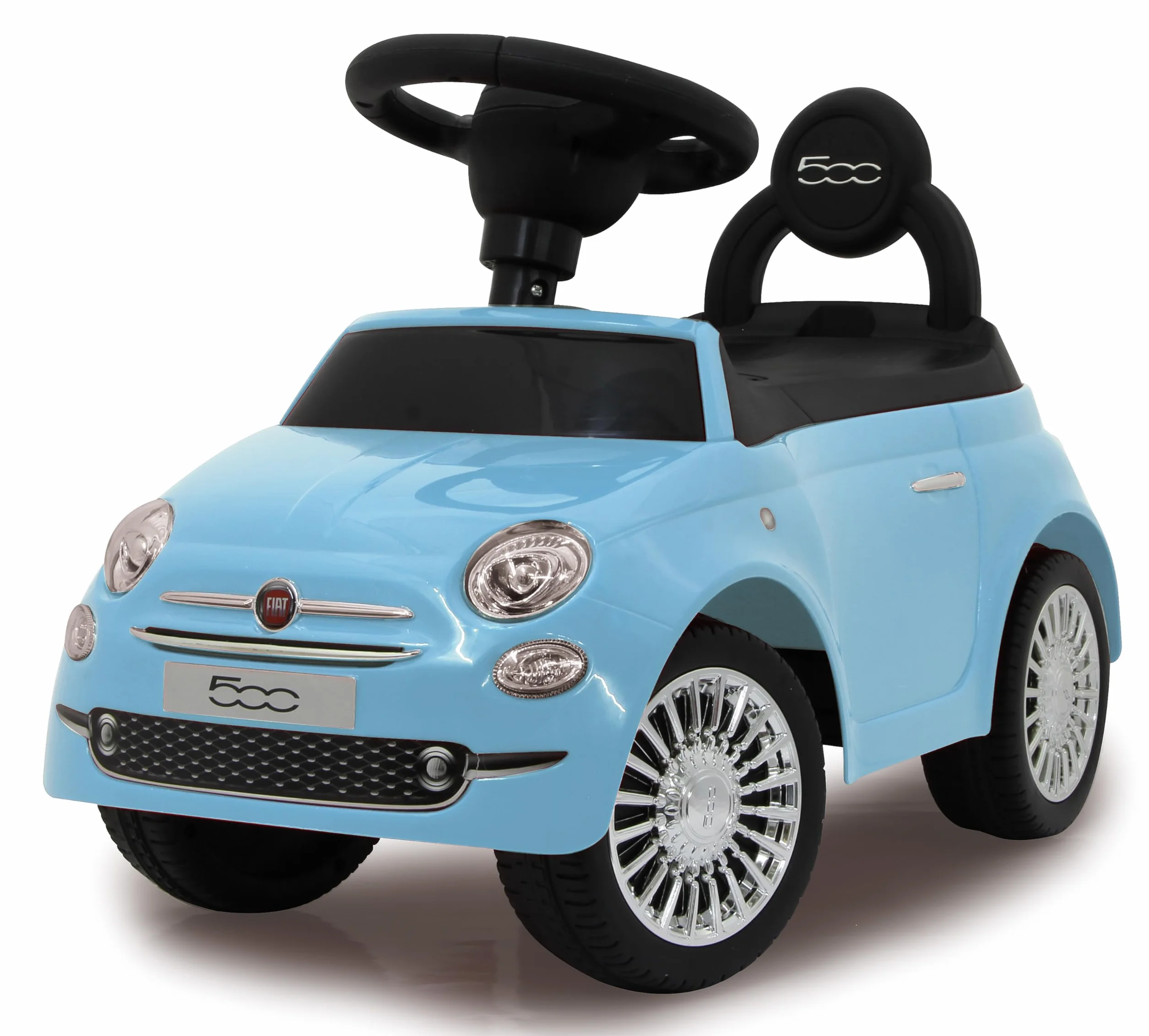 Jamara Push-Car Fiat 500 blu z bagażnikiem pod siedzeniem i klaksonem